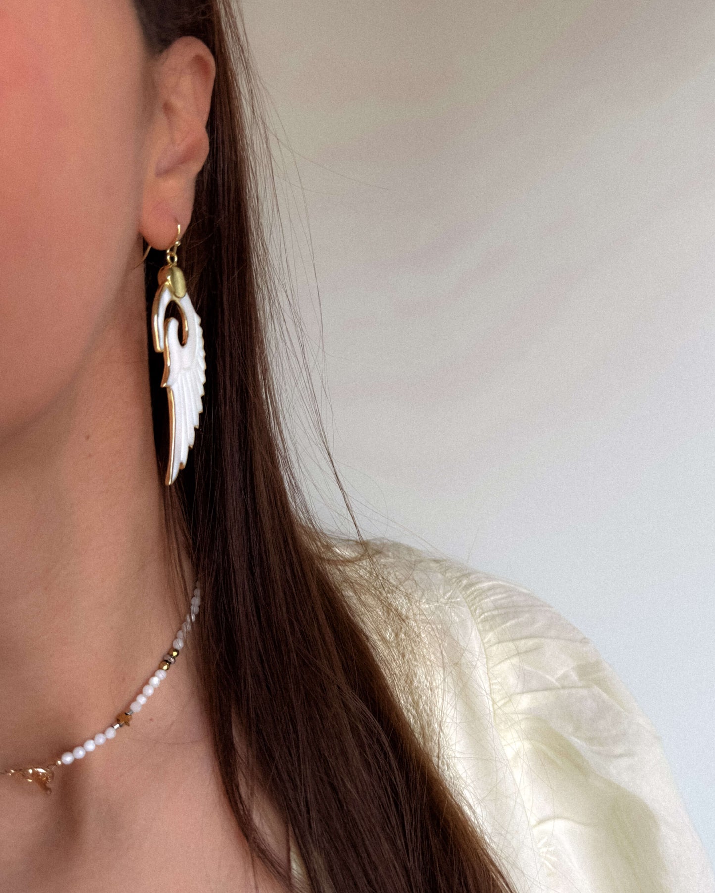 cercei foarte usori aripi sidef love and stars jewels