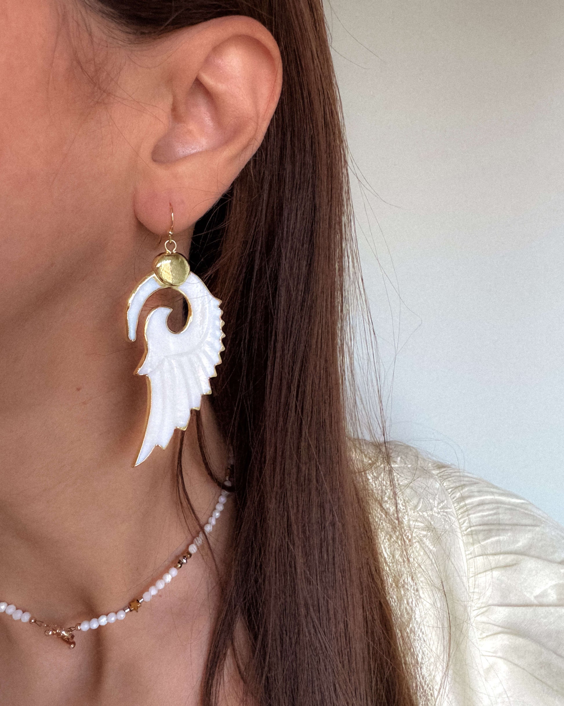 cercei foarte usori aripi sidef love and stars jewels