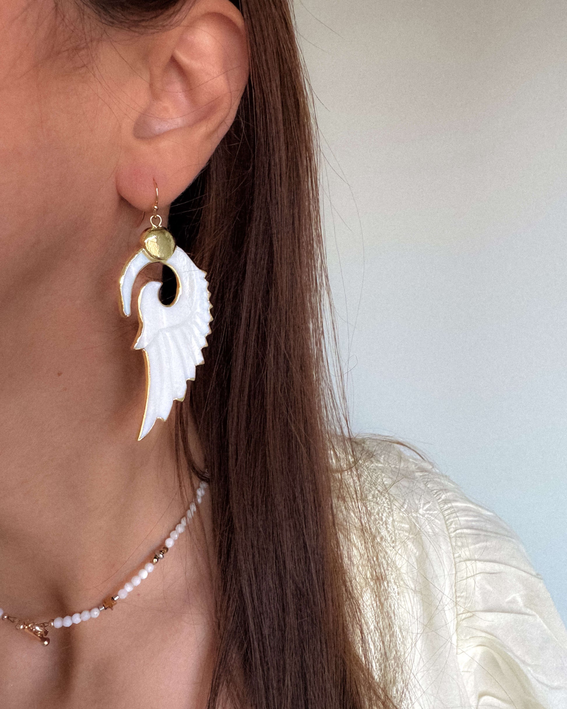 cercei foarte usori aripi sidef love and stars jewels