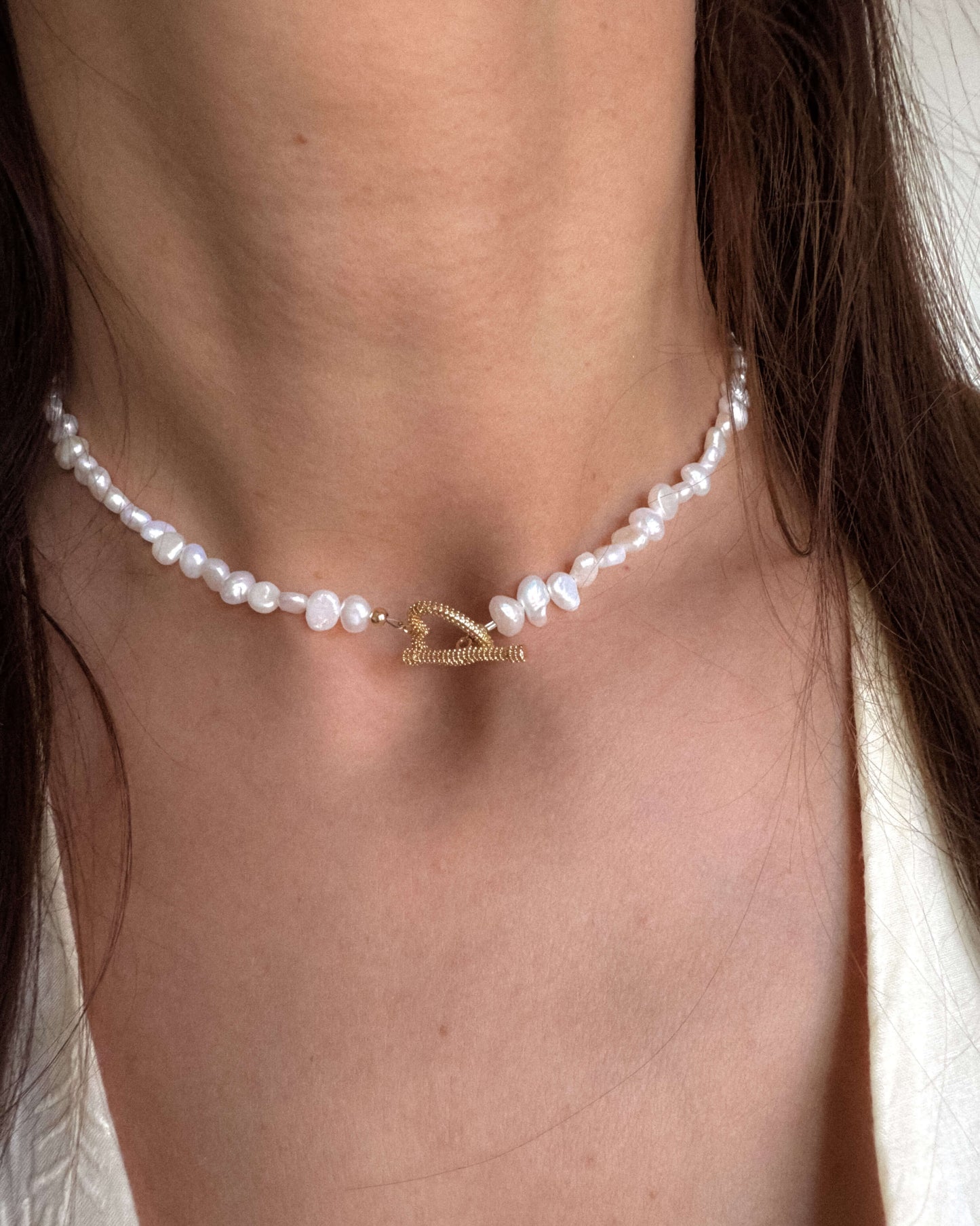 Colier la baza gatului din perle naturale love and stars jewels