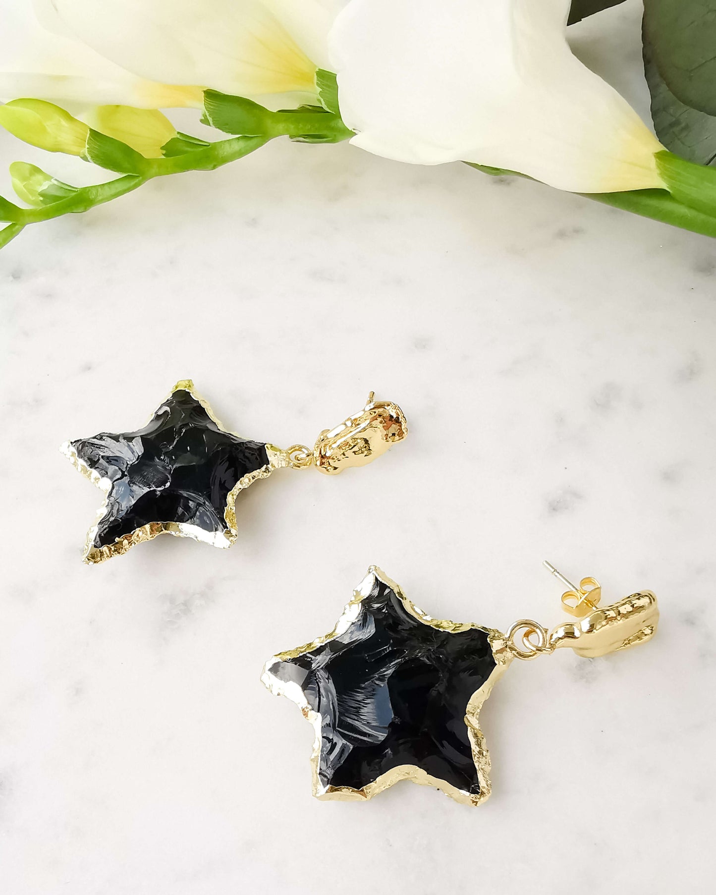 Cercei cu stele din onix love and stars jewels