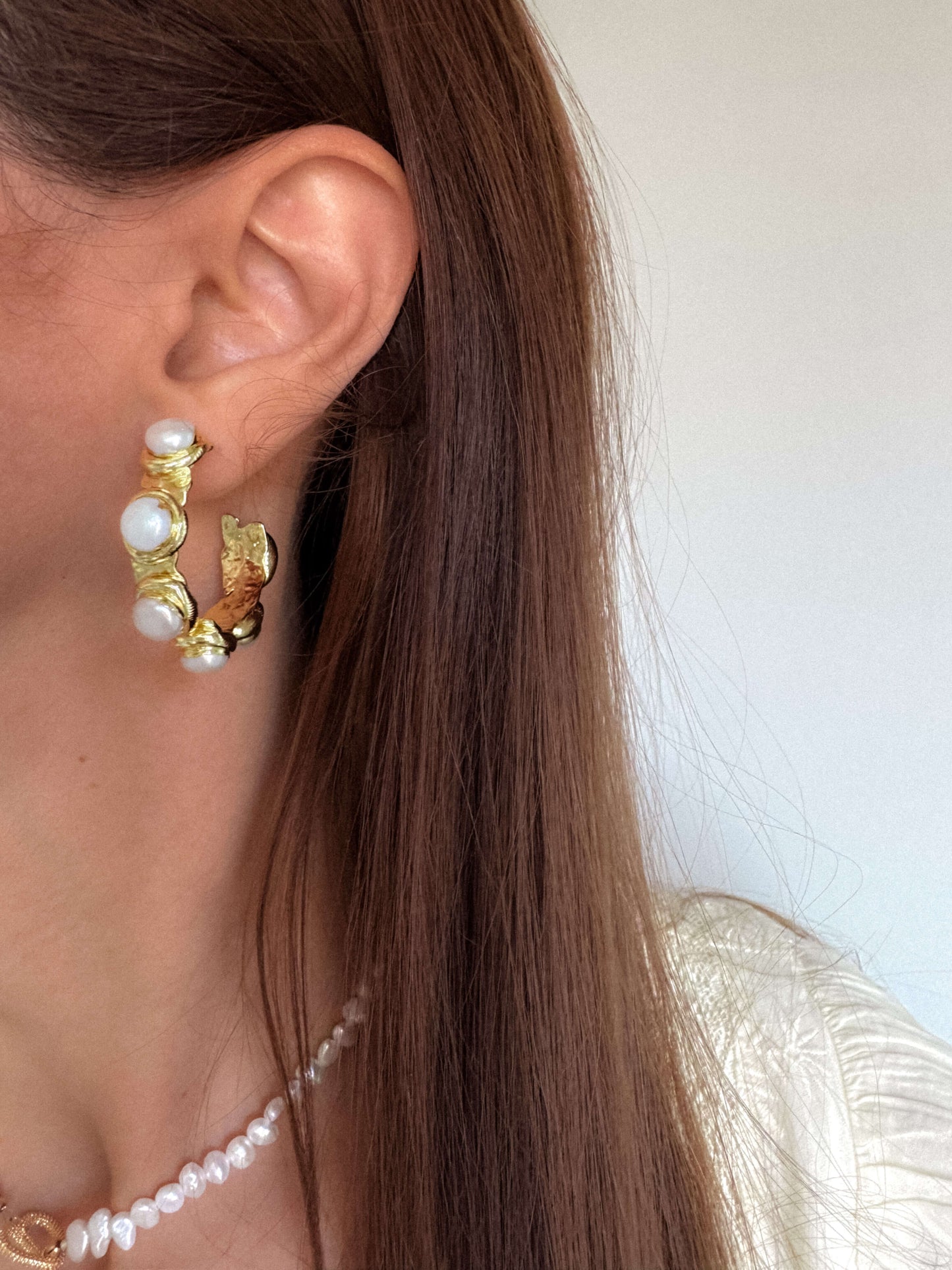 Cercei rotunzi perle naturale Love and Stars Jewels