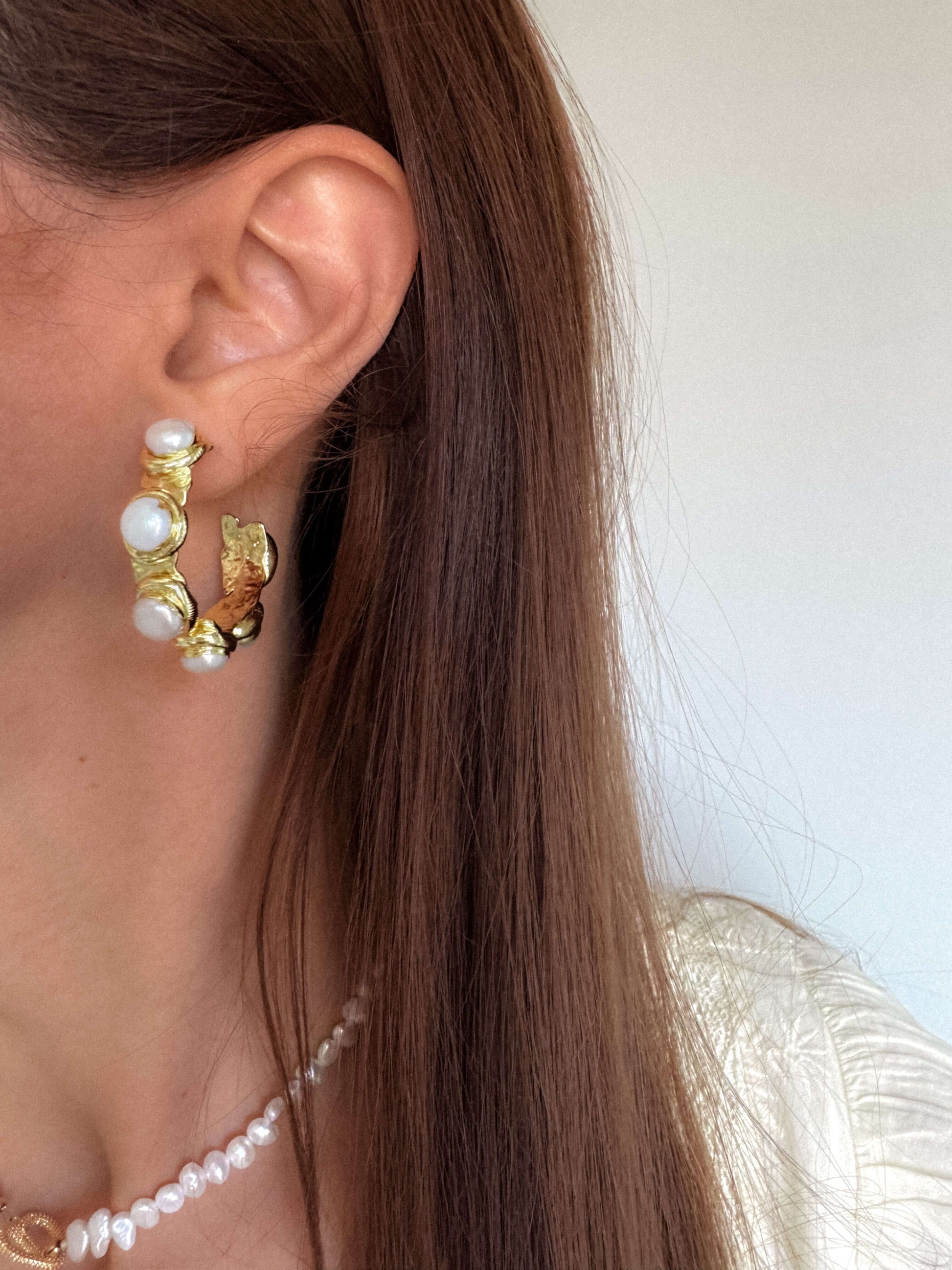 Cercei rotunzi perle naturale Love and Stars Jewels