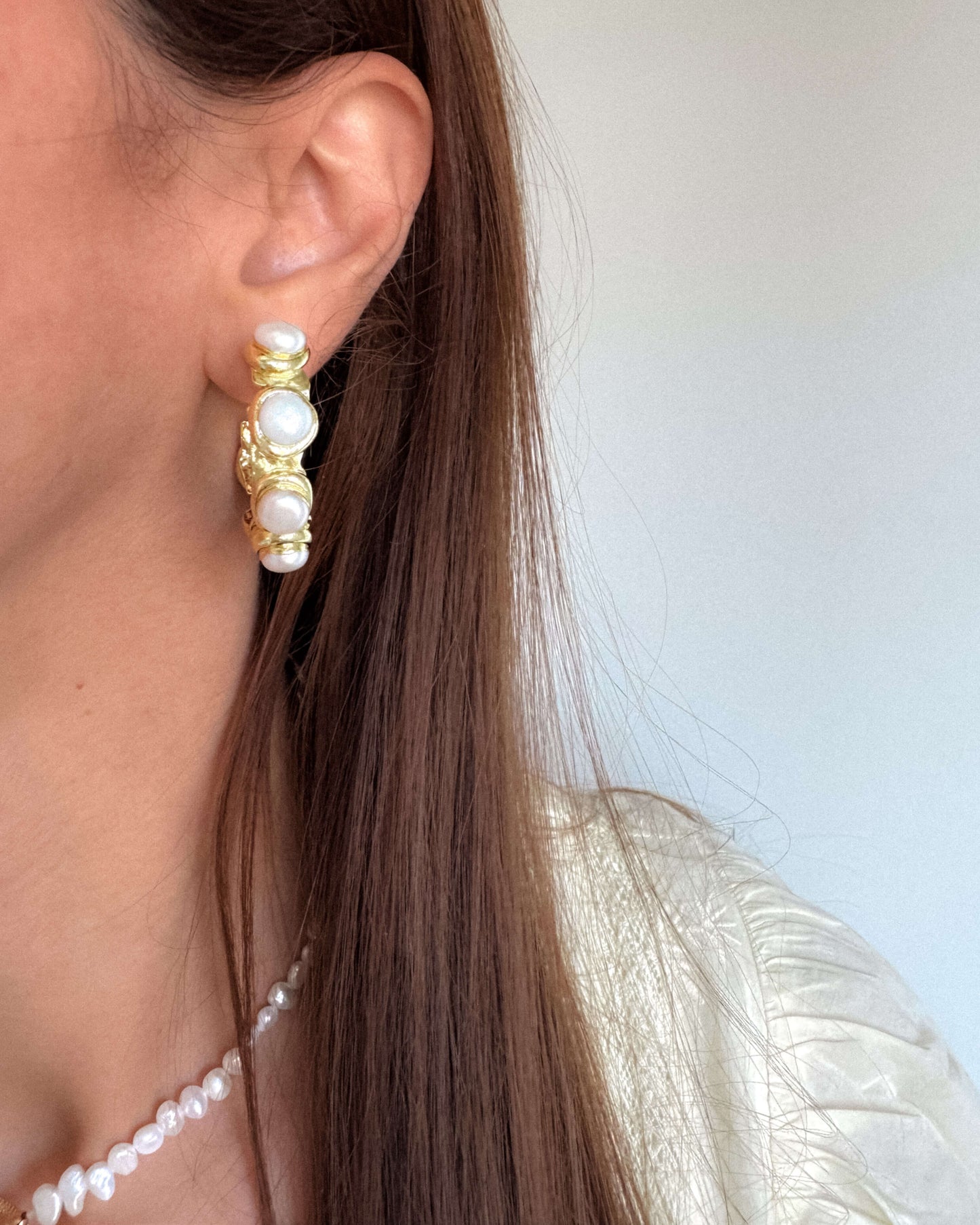 Cercei rotunzi perle naturale Love and Stars Jewels