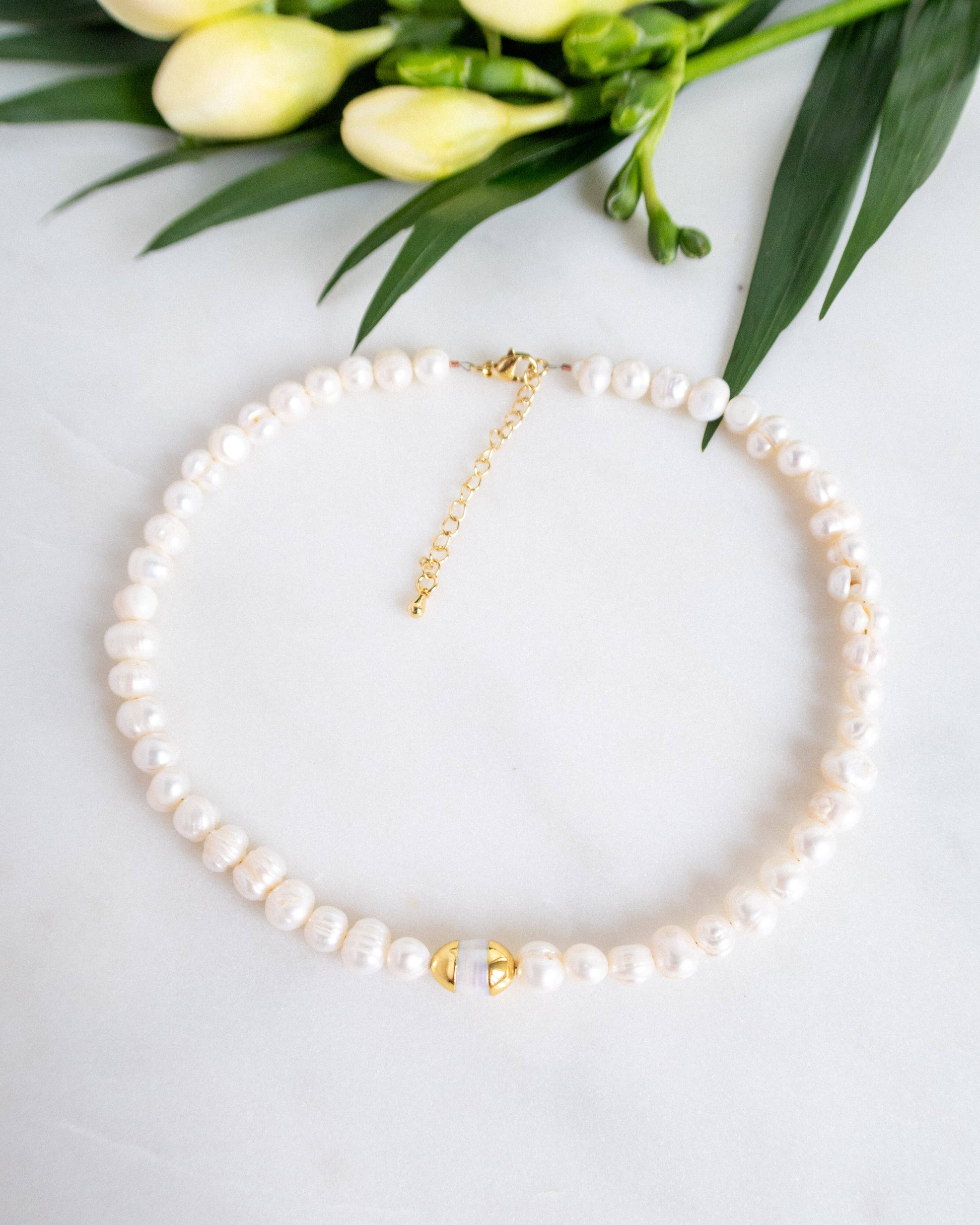 Colier la baza gâtului perle naturale Love and Stars Jewels