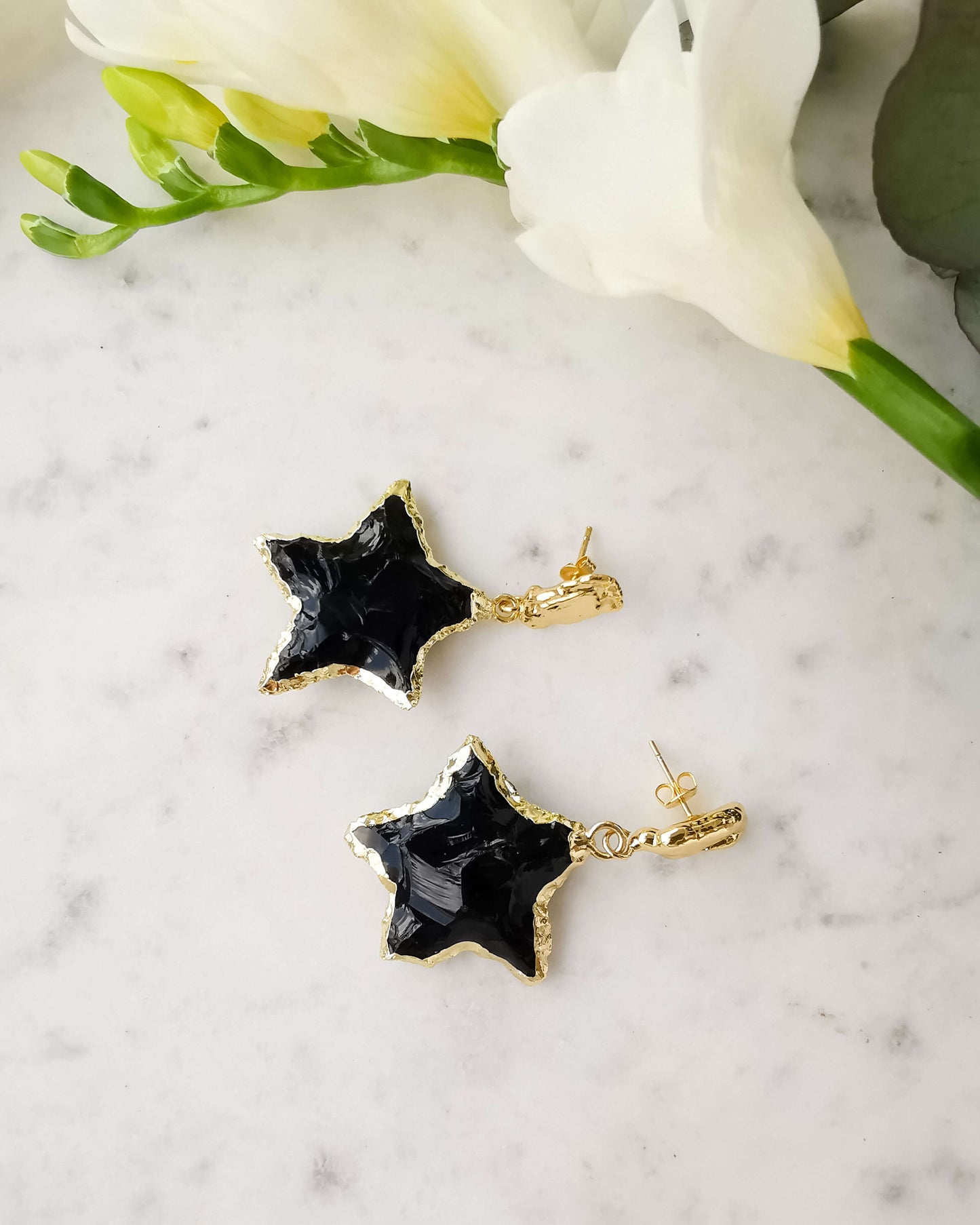 Cercei cu stele din onix love and stars jewels