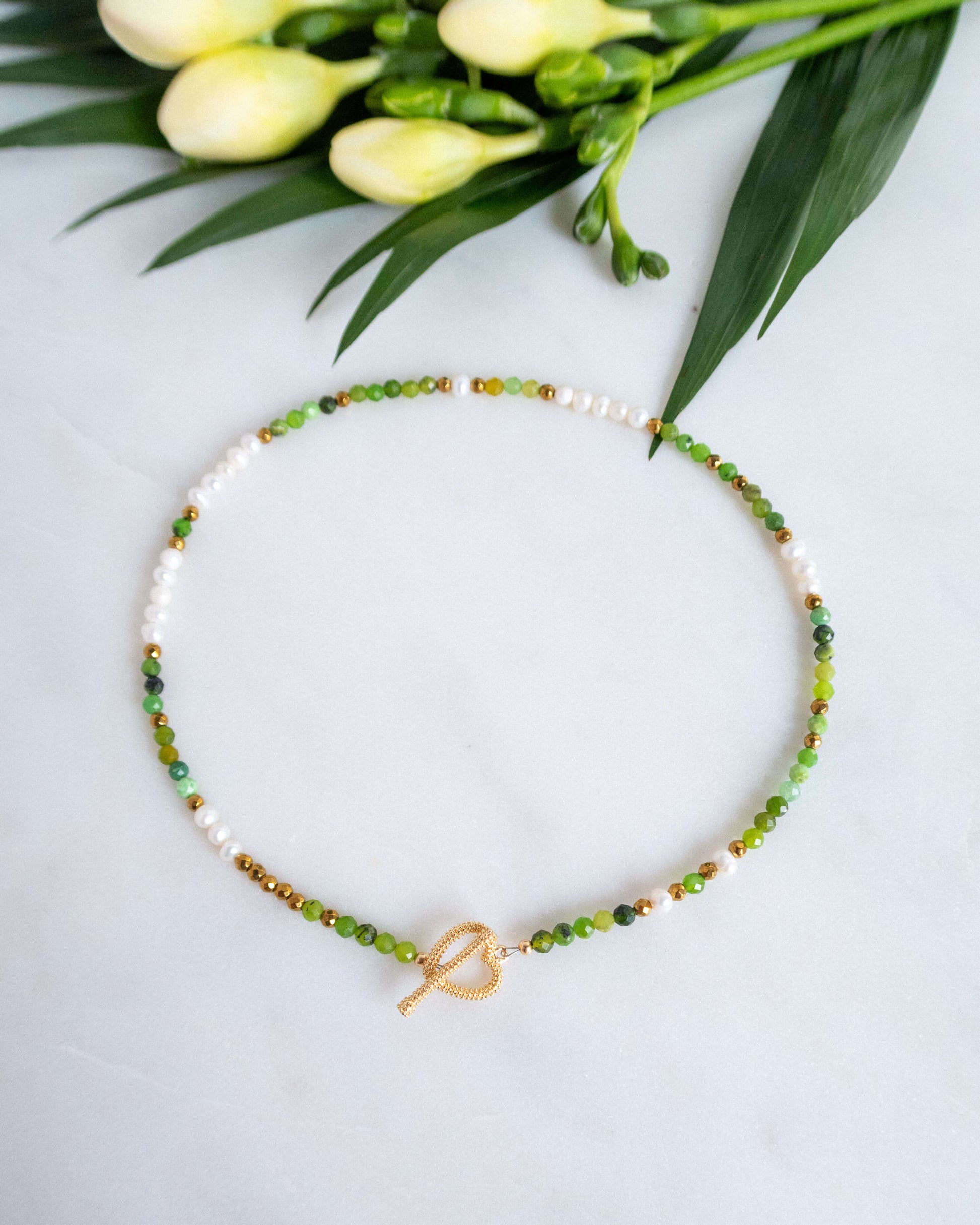 colier verde colier jad si perle naturale love and stars jewels