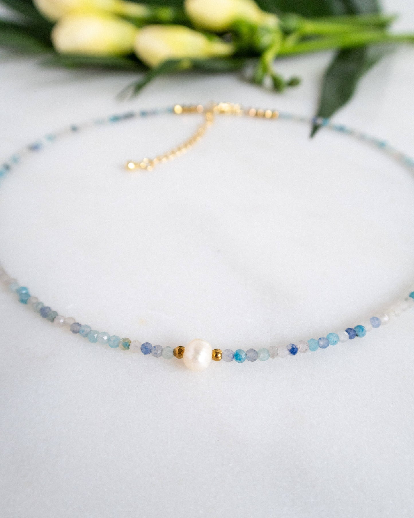 Colier pietre naturale albastre love and stars jewels