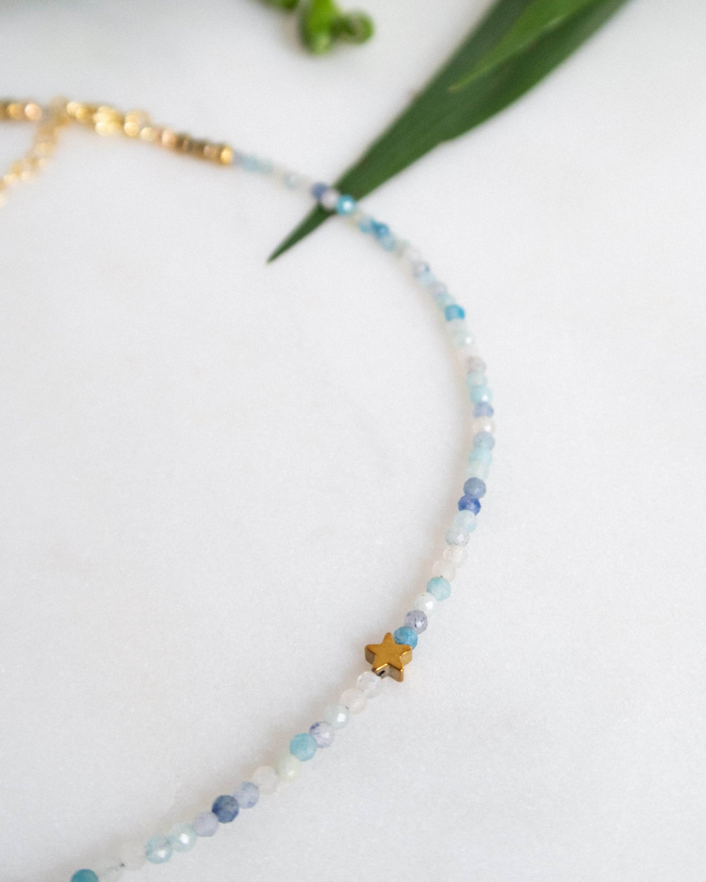 Colier pietre naturale albastre love and stars jewels