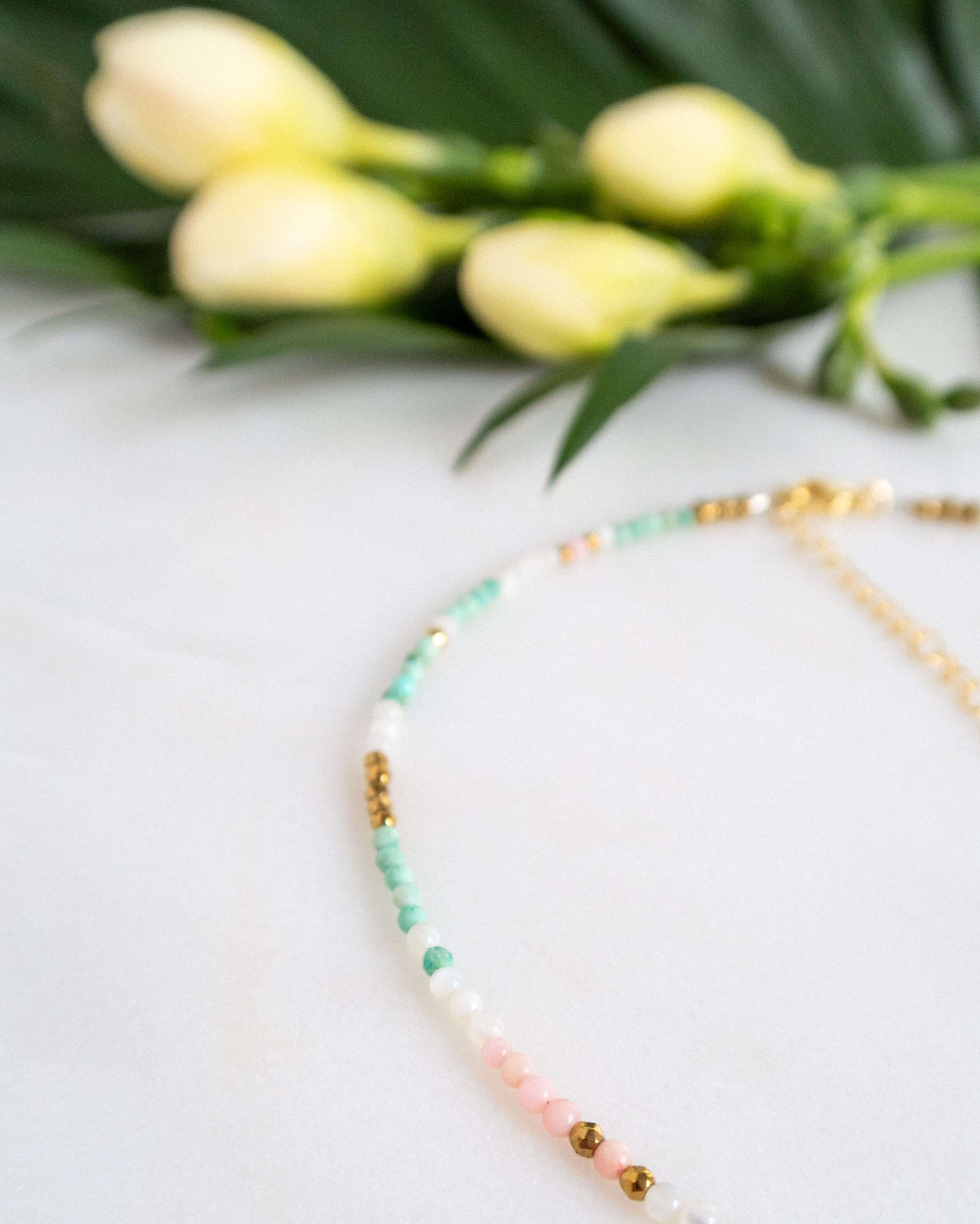 Colier turcoaz coral roz perla neagra love and stars jewels