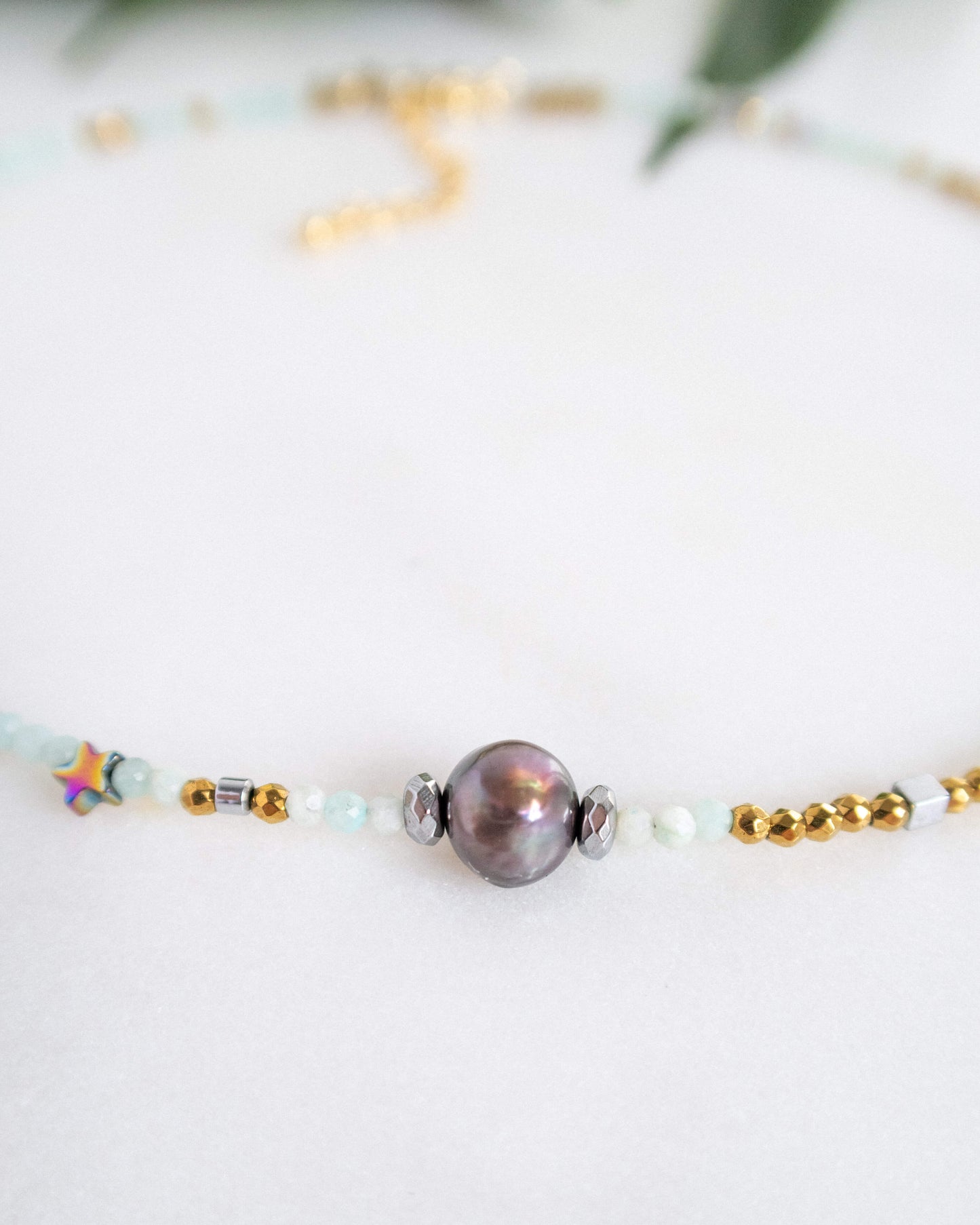 Colier pentru vara colier amazonit bijuterii pentru blonde love and stars jewels