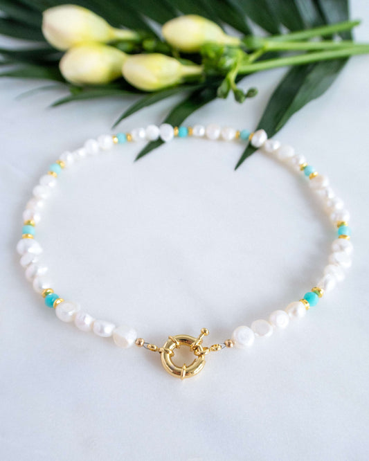 colier la baza gatului din perle naturale colier pentru vara love and stars jewels