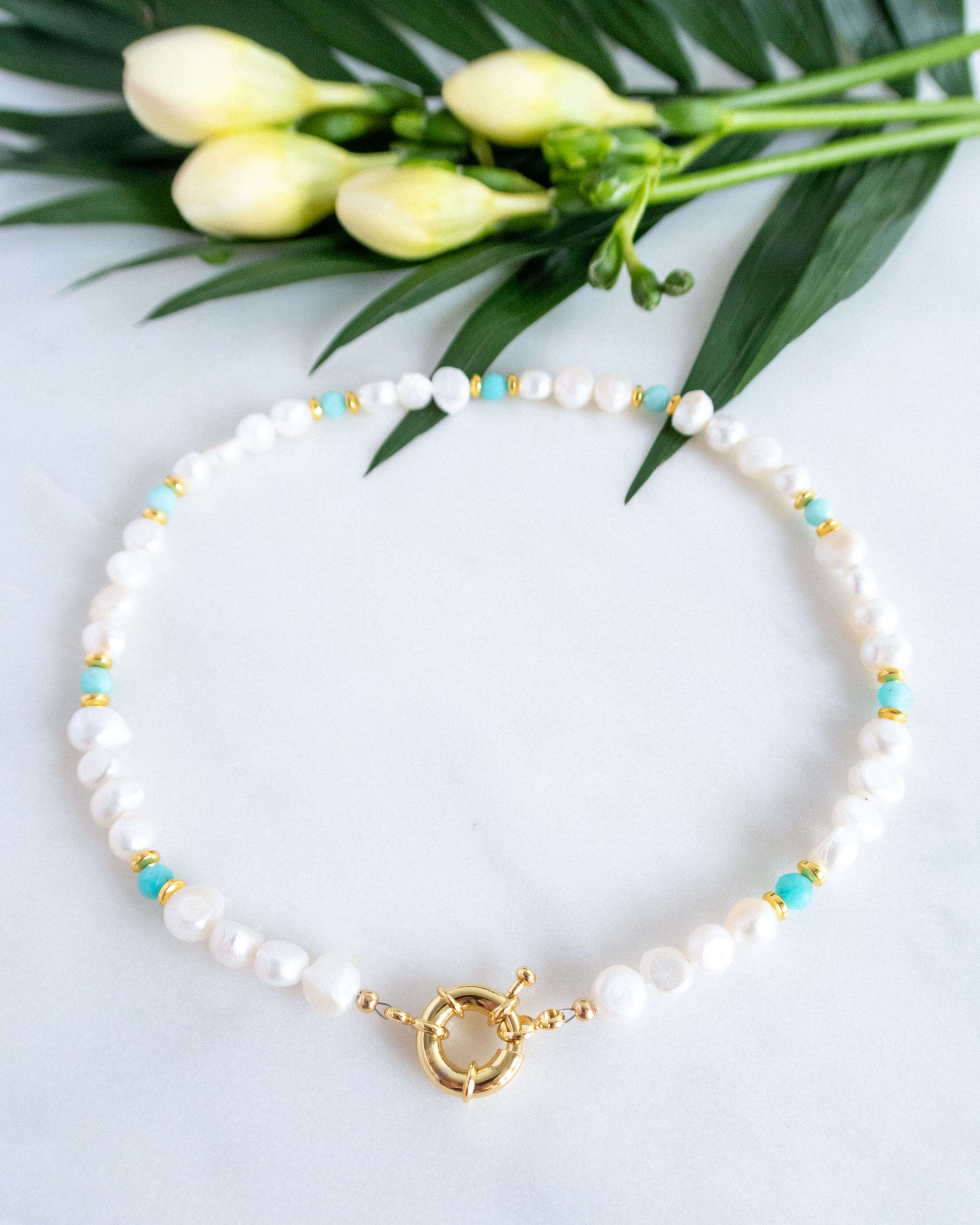 colier la baza gatului din perle naturale colier pentru vara love and stars jewels