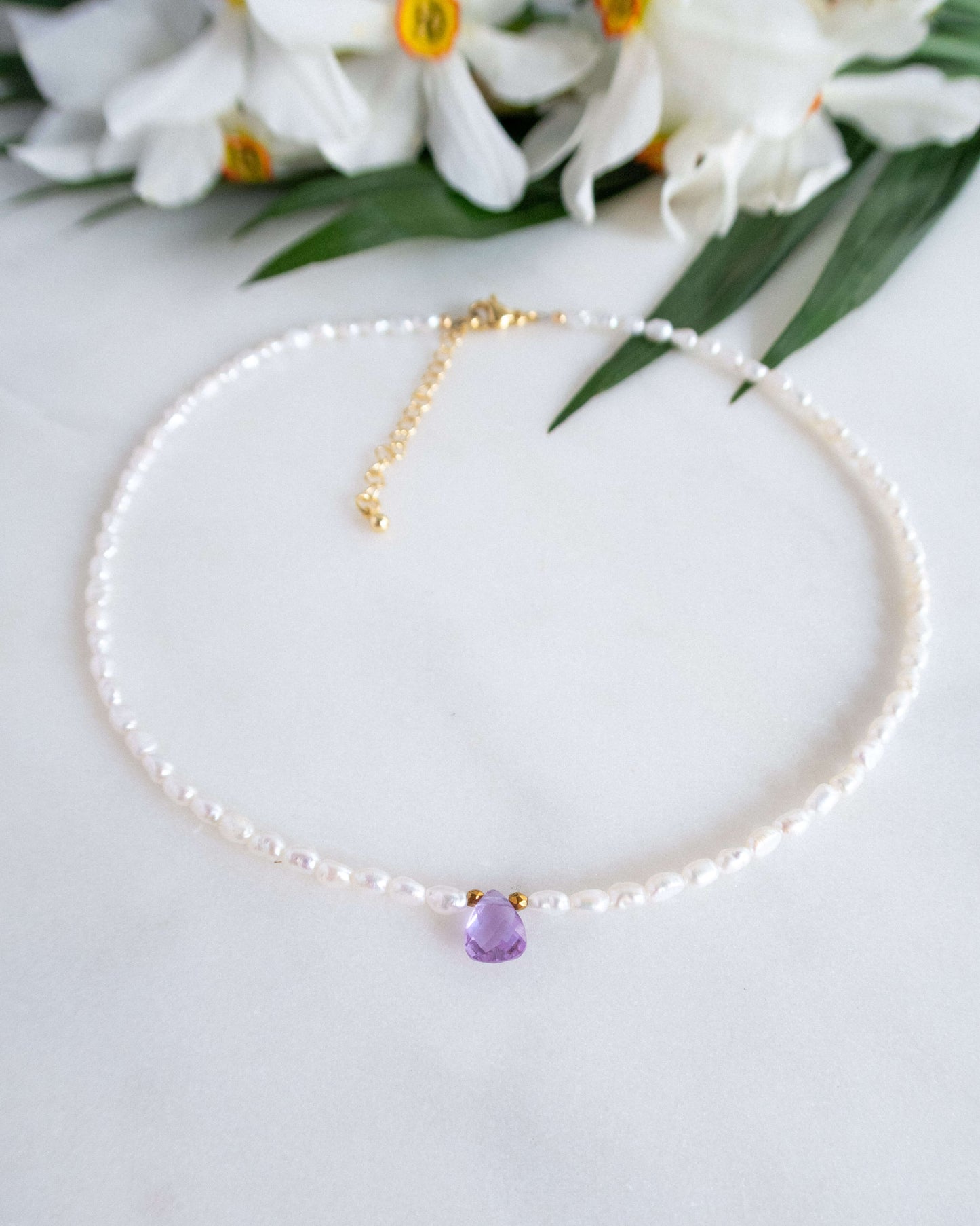 Colier perle naturale ametist LUIGIA