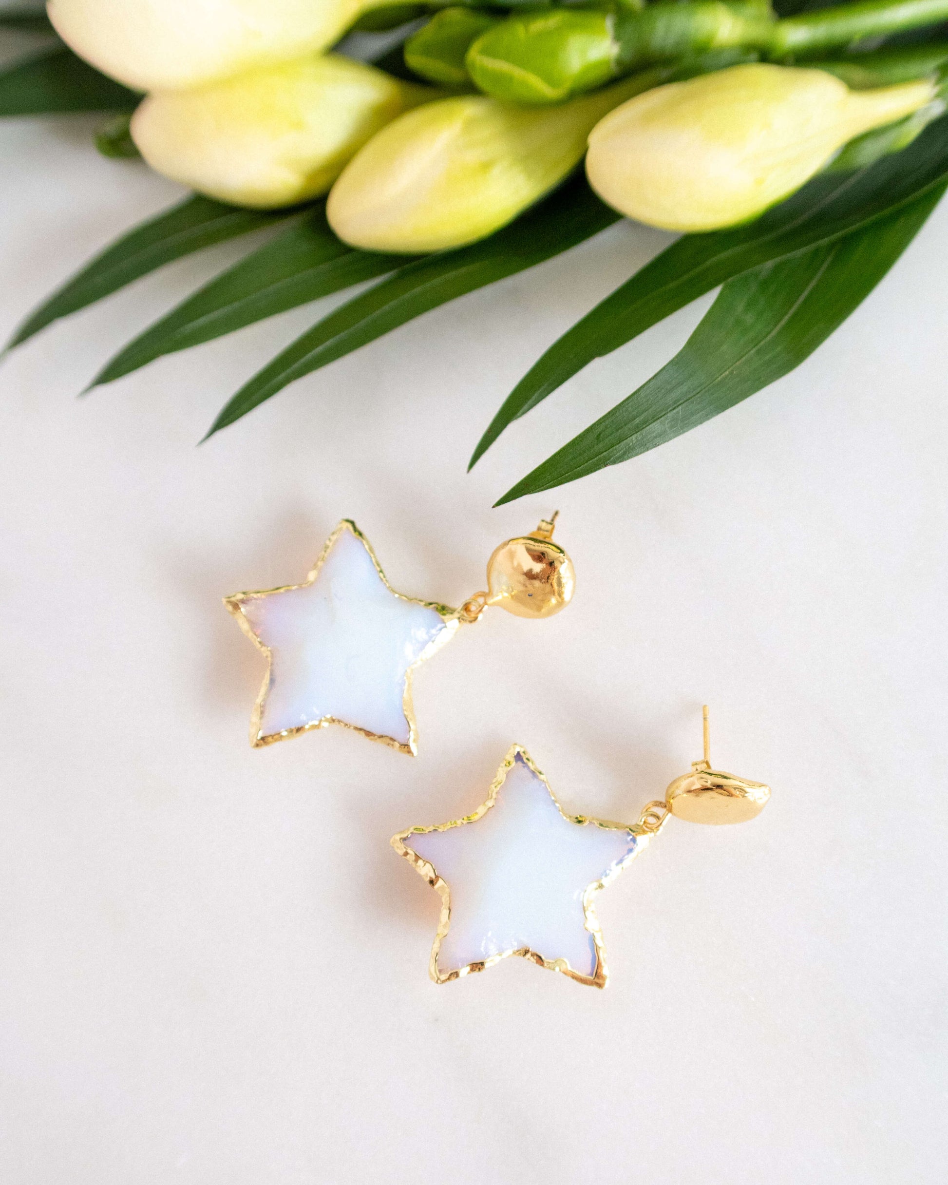 Cercei bleu opalit perla love and stars jewels