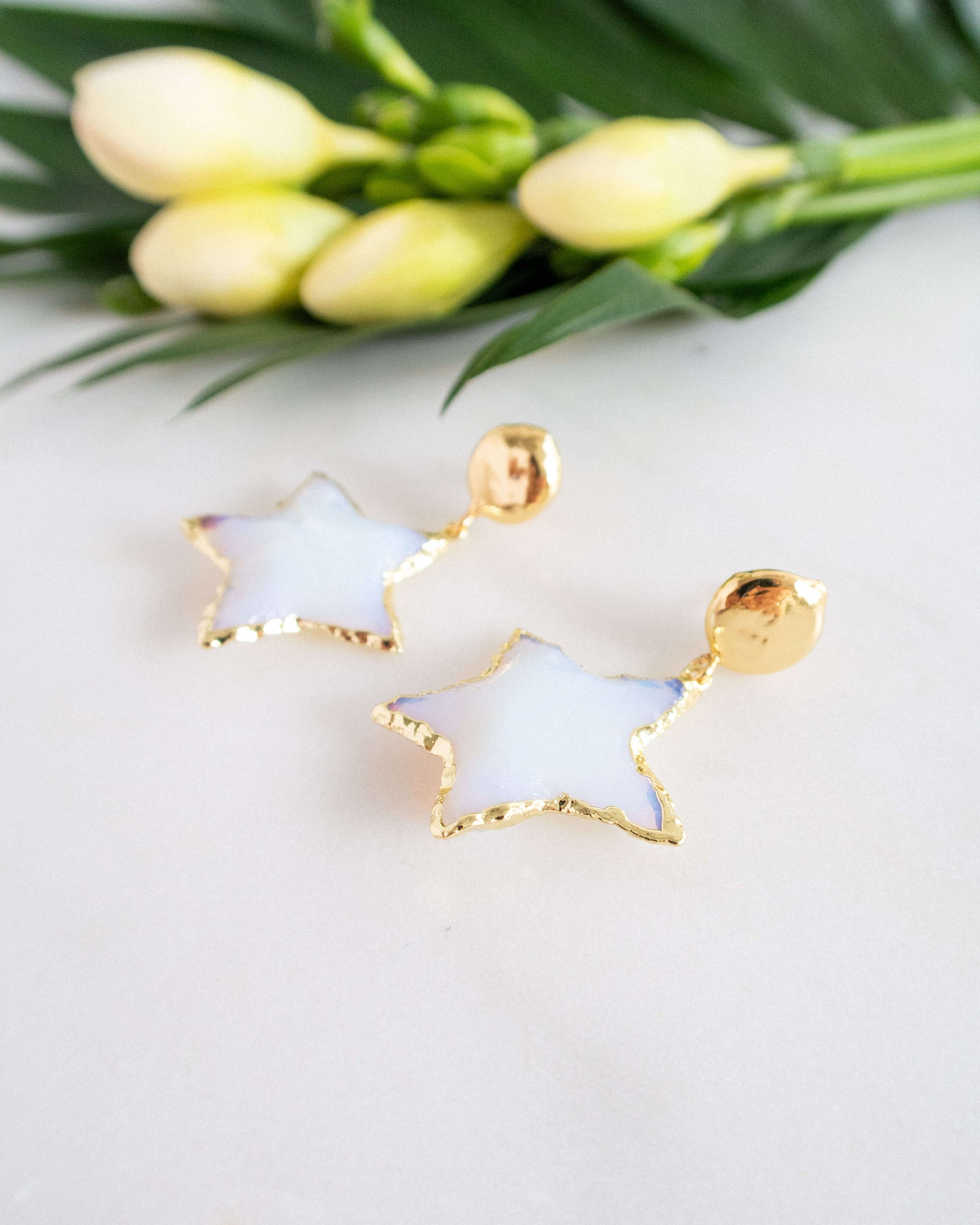 Cercei bleu opalit perla love and stars jewels