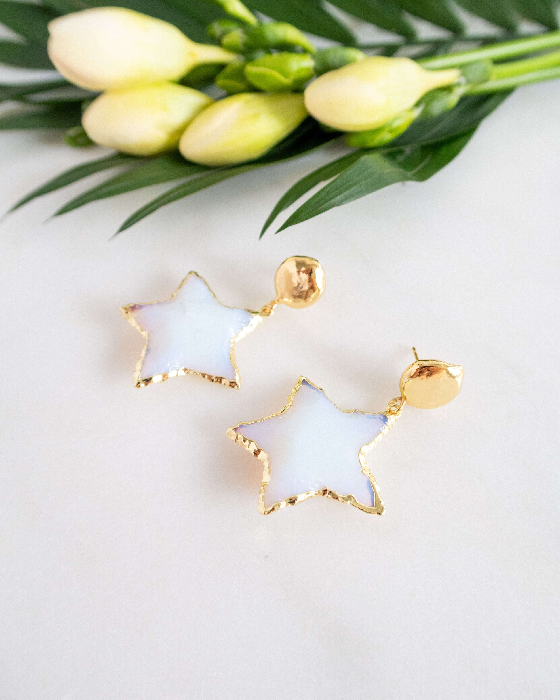 Cercei bleu opalit perla love and stars jewels