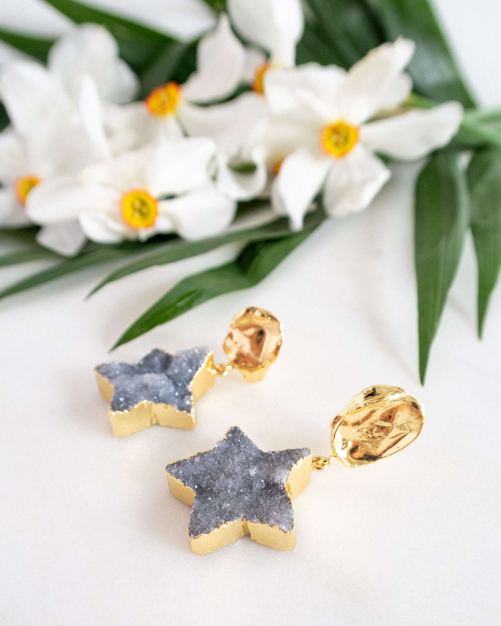 Cercei stea cuart cercei usori stele love and stars jewels