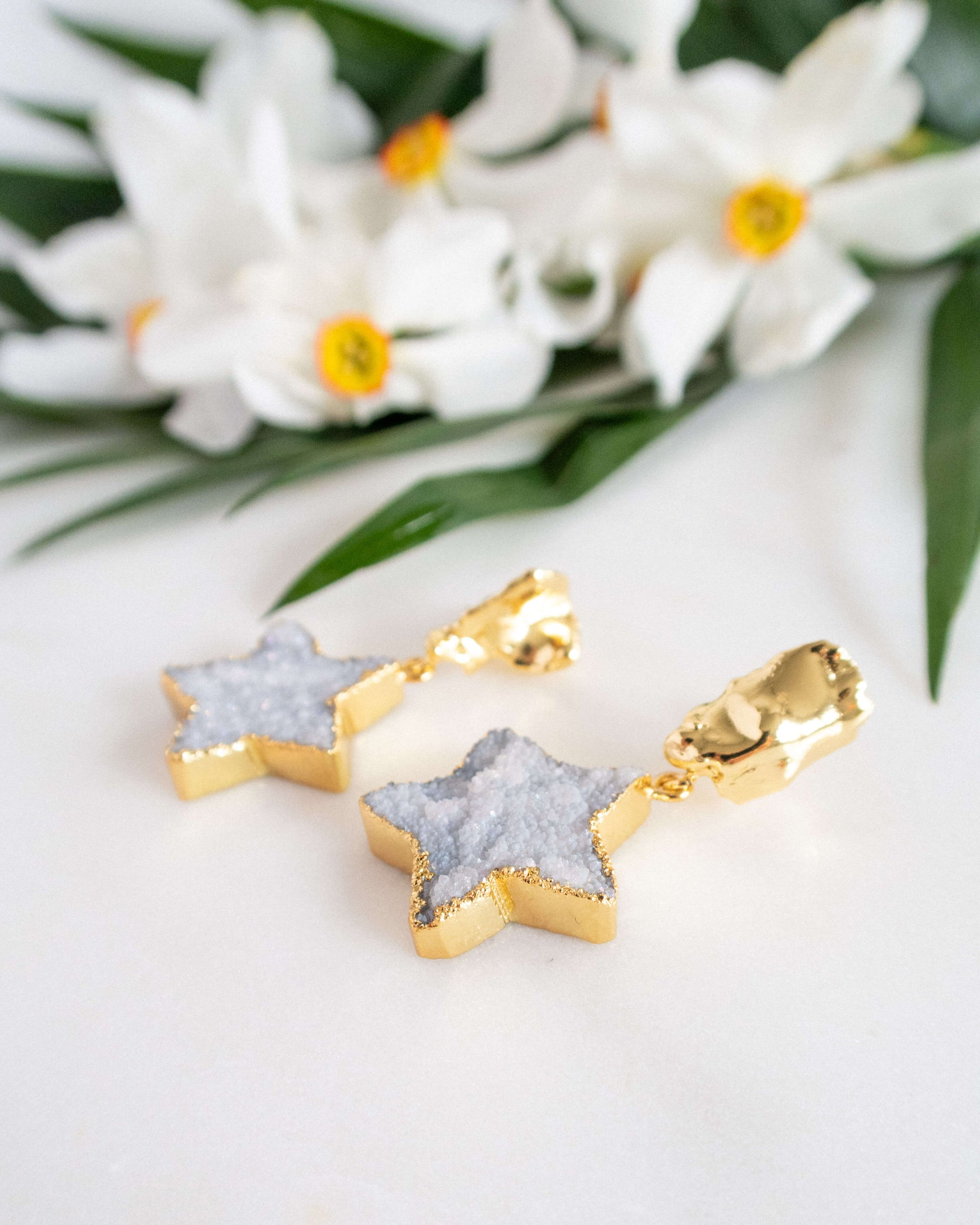 Cercei stea cuart cercei usori stele love and stars jewels