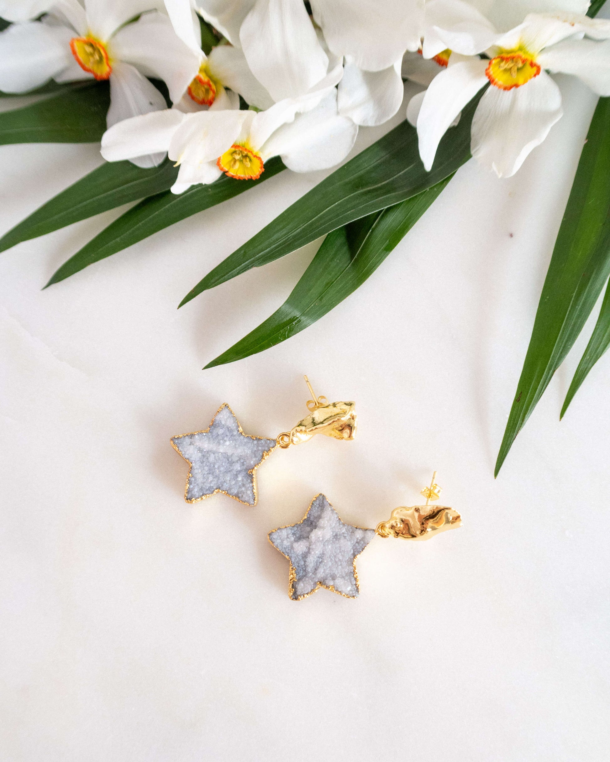 Cercei stea cuart cercei usori stele love and stars jewels