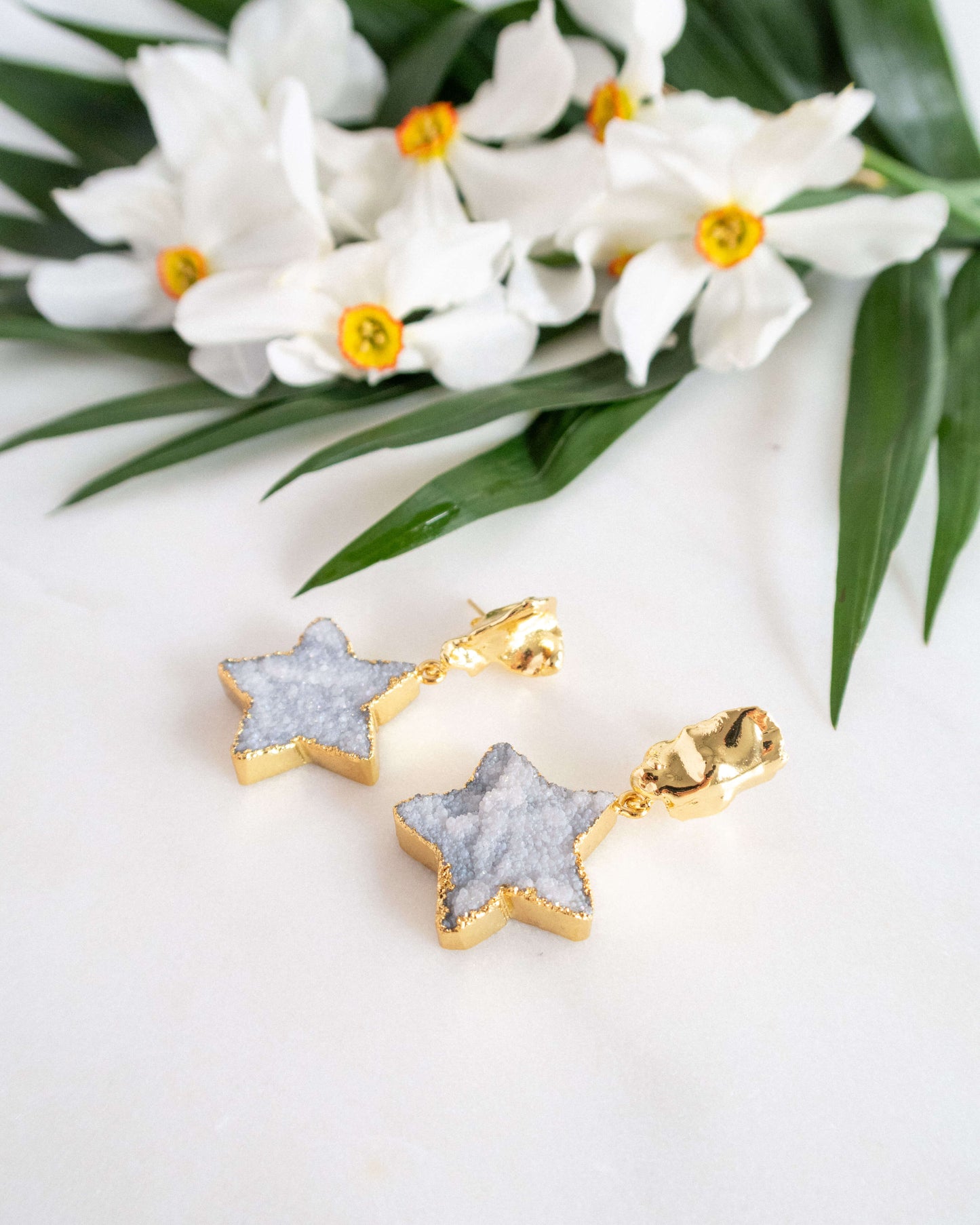 Cercei stea cuart cercei usori stele love and stars jewels