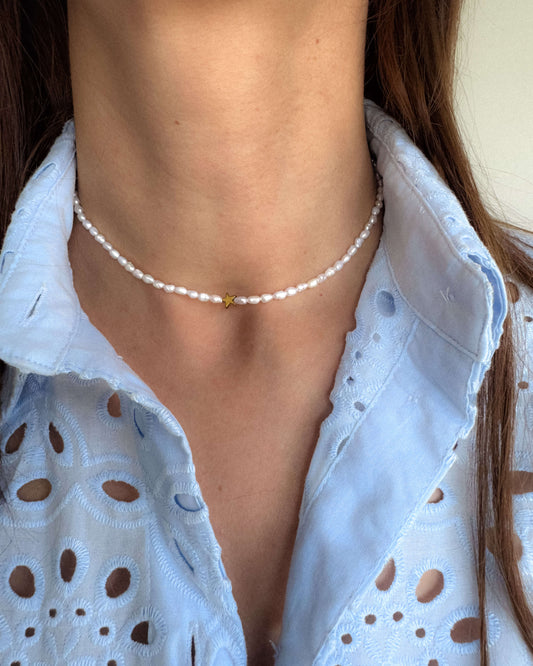 Colier perle naturale mici Love and Stars Jewels