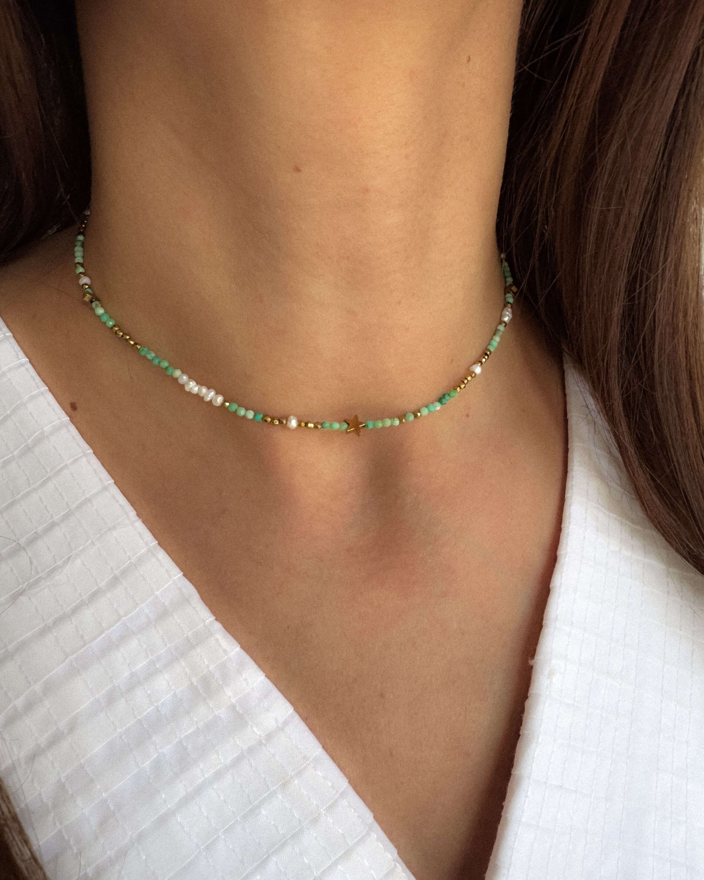 Colier turcoaz natural colier cadou Love and Stars Jewels