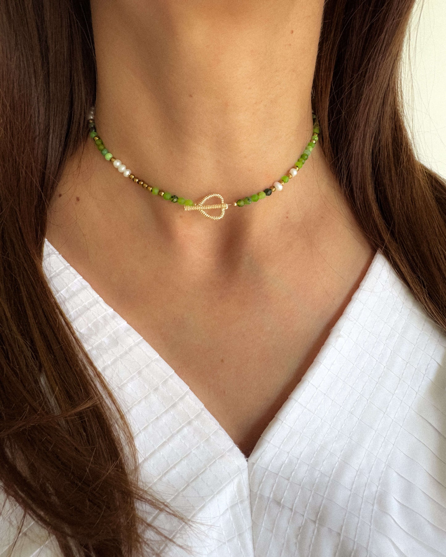 colier verde colier jad si perle naturale love and stars jewels