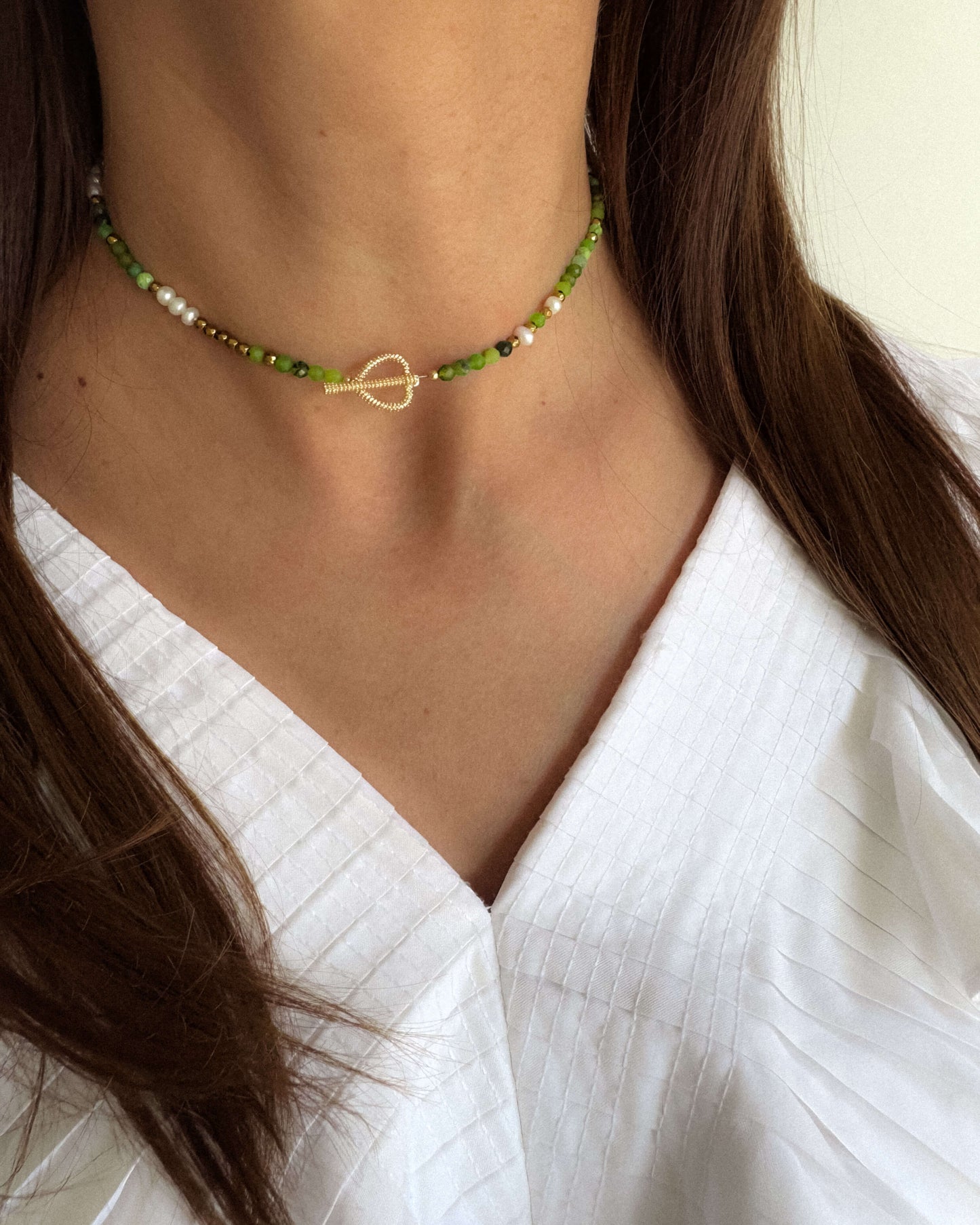 colier verde colier jad si perle naturale love and stars jewels