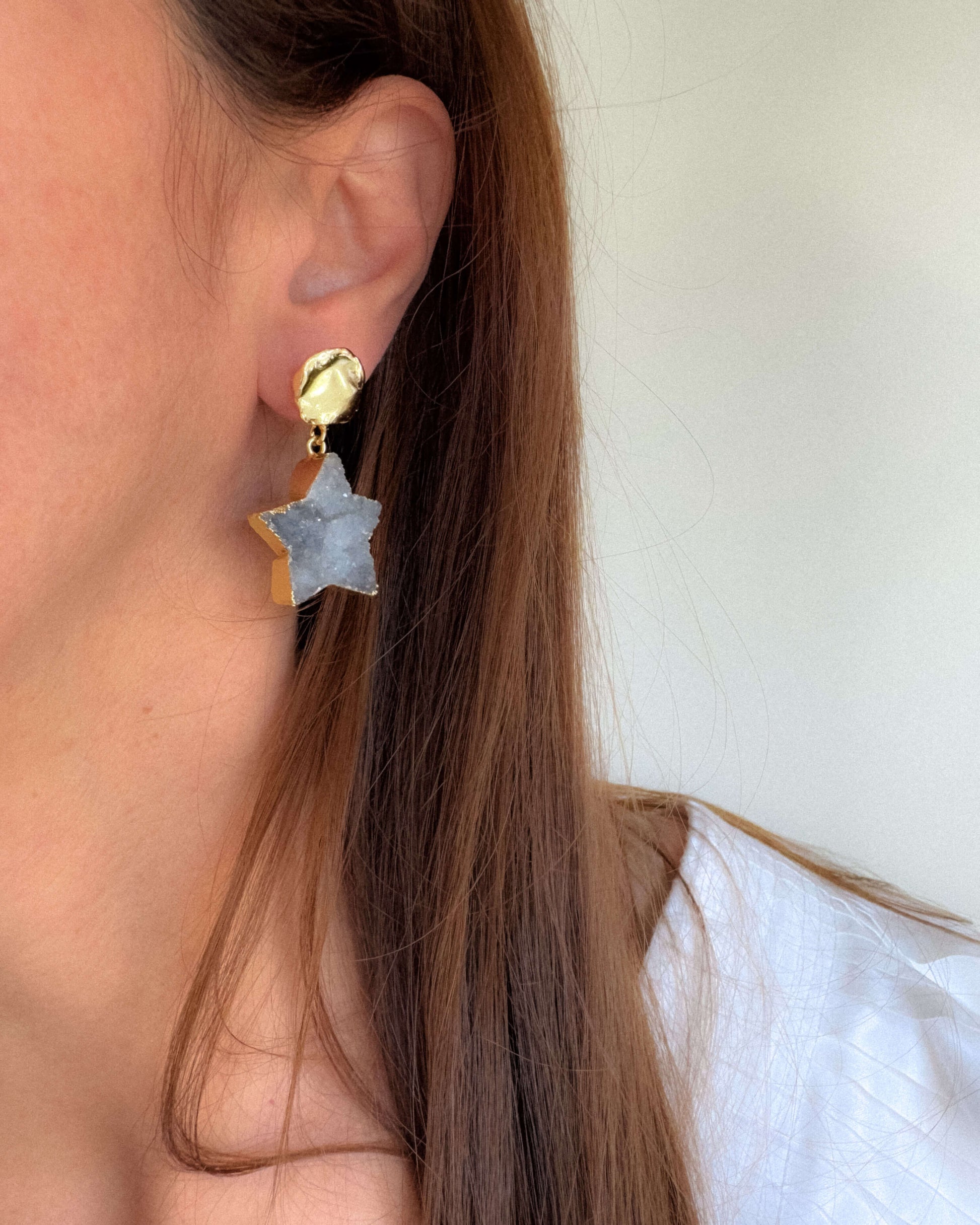 Cercei stea cuart cercei usori stele love and stars jewels