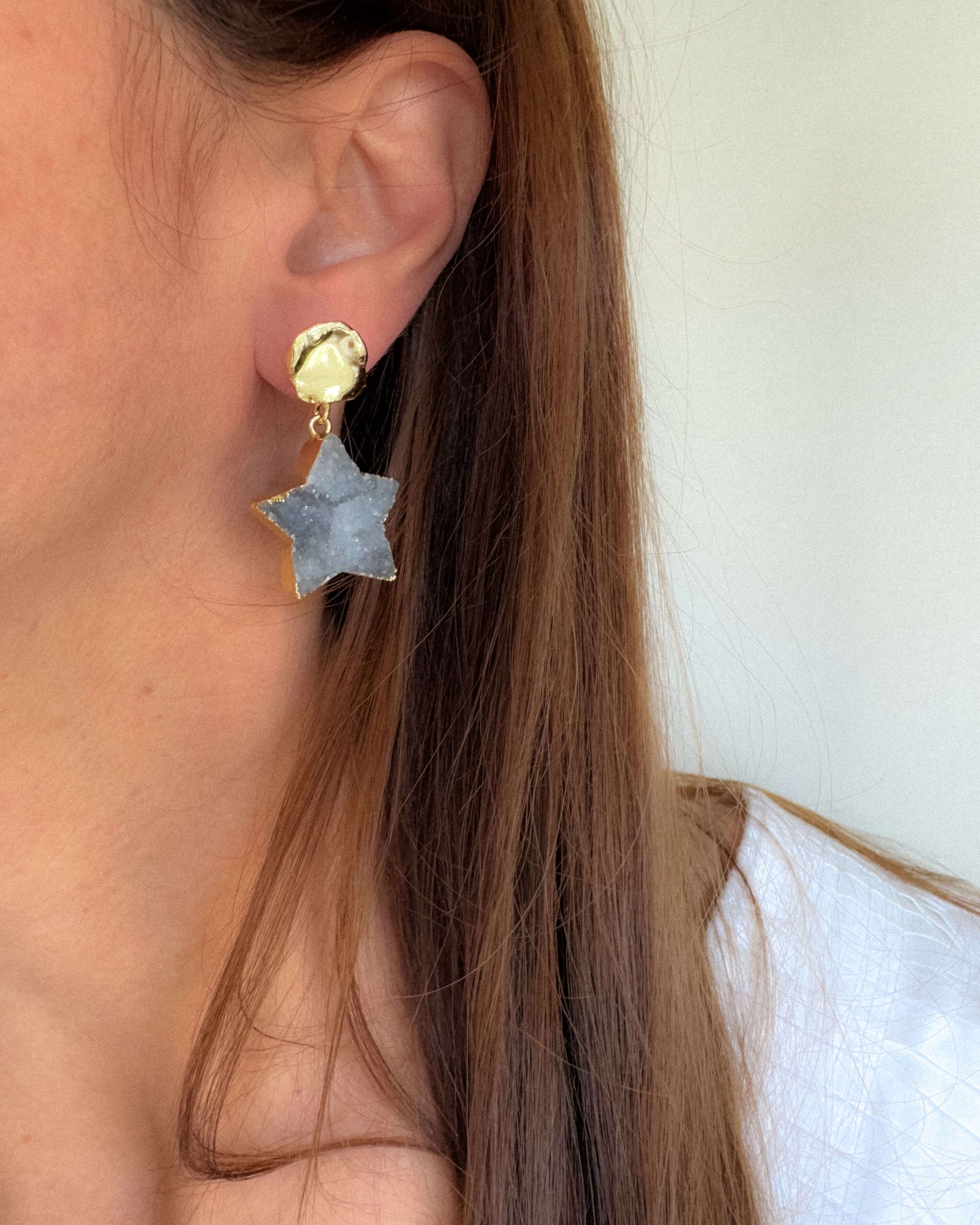 Cercei stea cuart cercei usori stele love and stars jewels