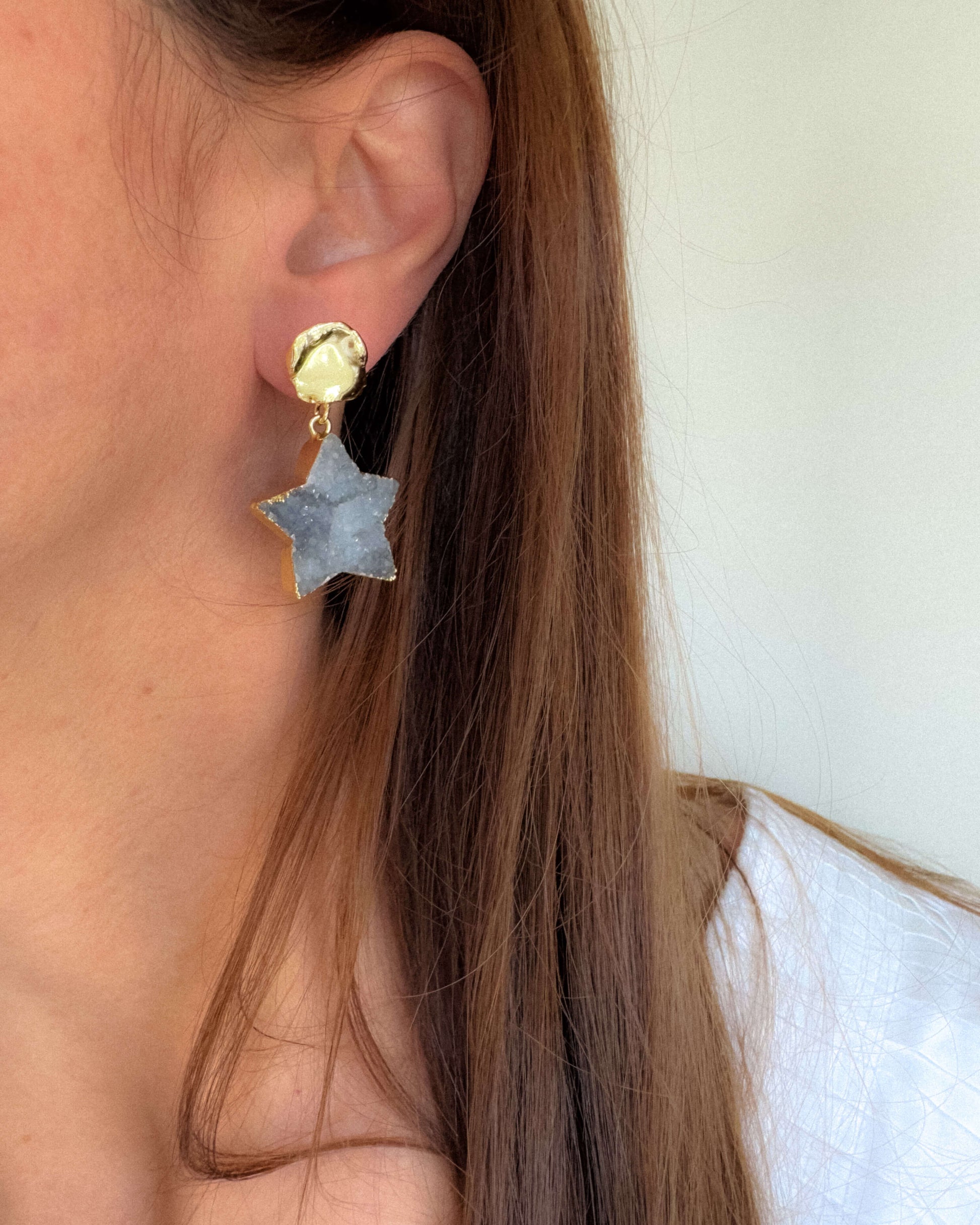 Cercei stea cuart cercei usori stele love and stars jewels