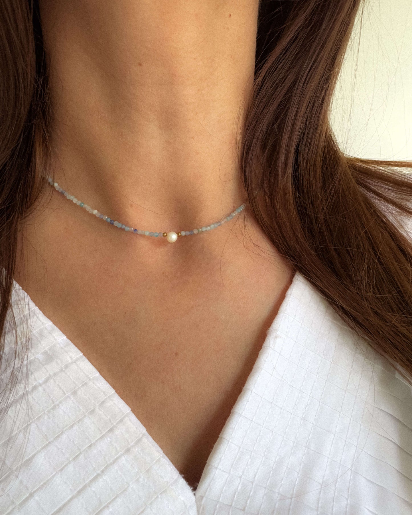 Colier pietre naturale albastre love and stars jewels
