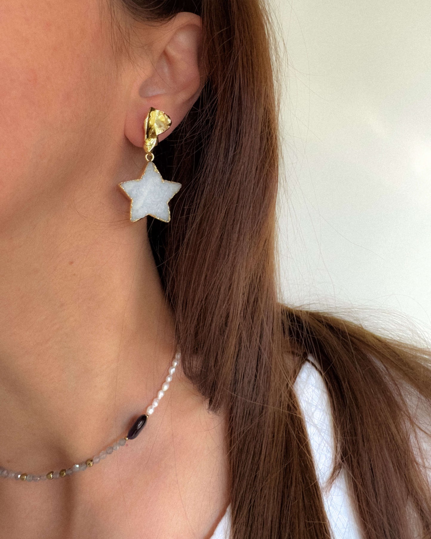 Cercei stea cuart cercei usori stele love and stars jewels