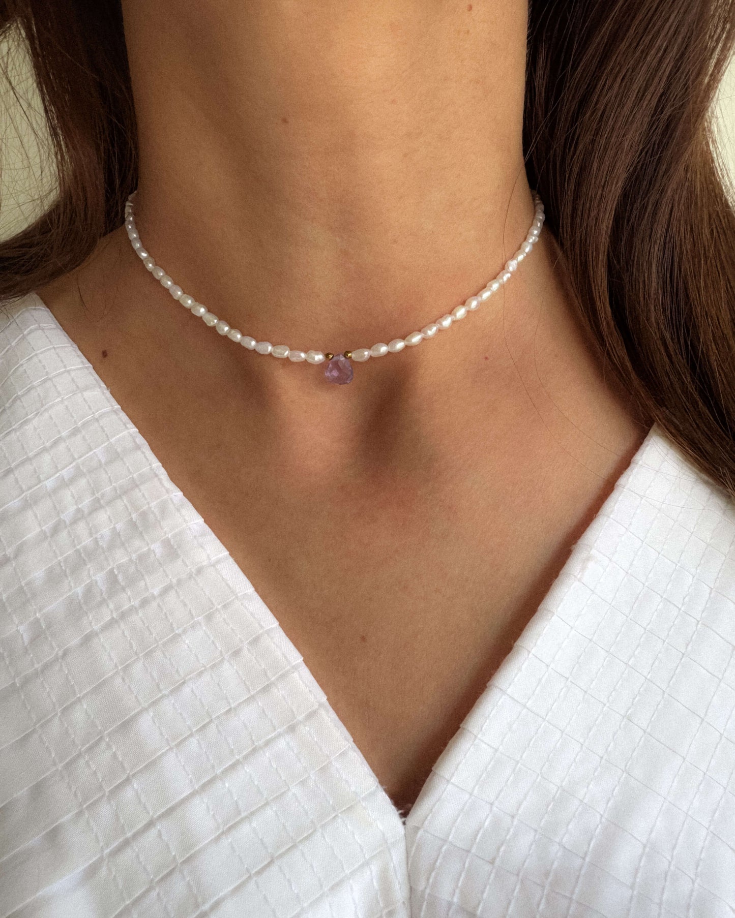 Colier perle naturale ametist LUIGIA