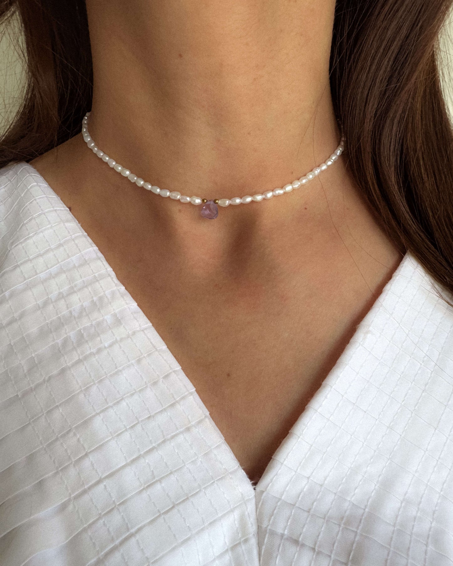 Colier perle naturale ametist LUIGIA