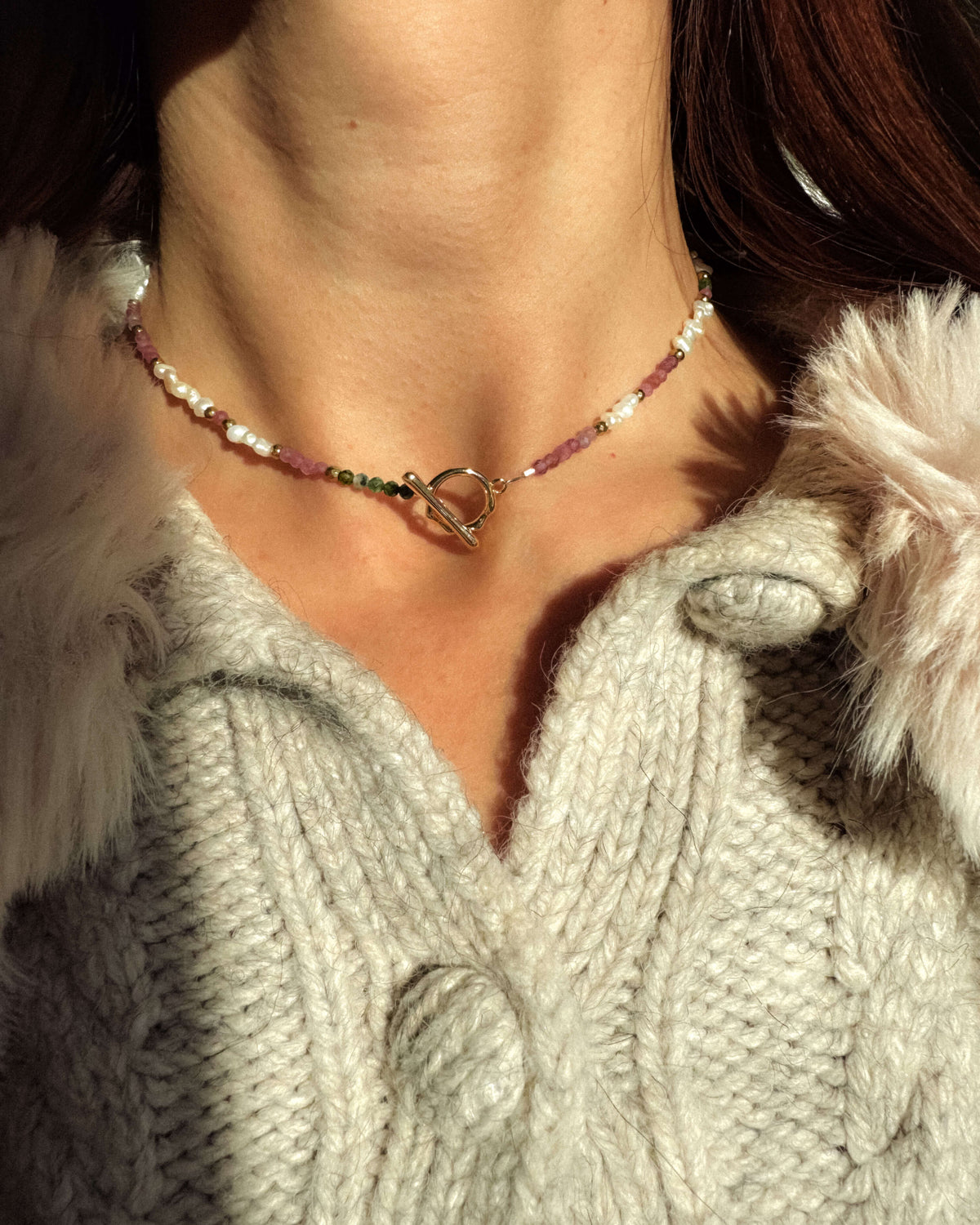 Colier turmalină perle naturale Love and Stars Jewels