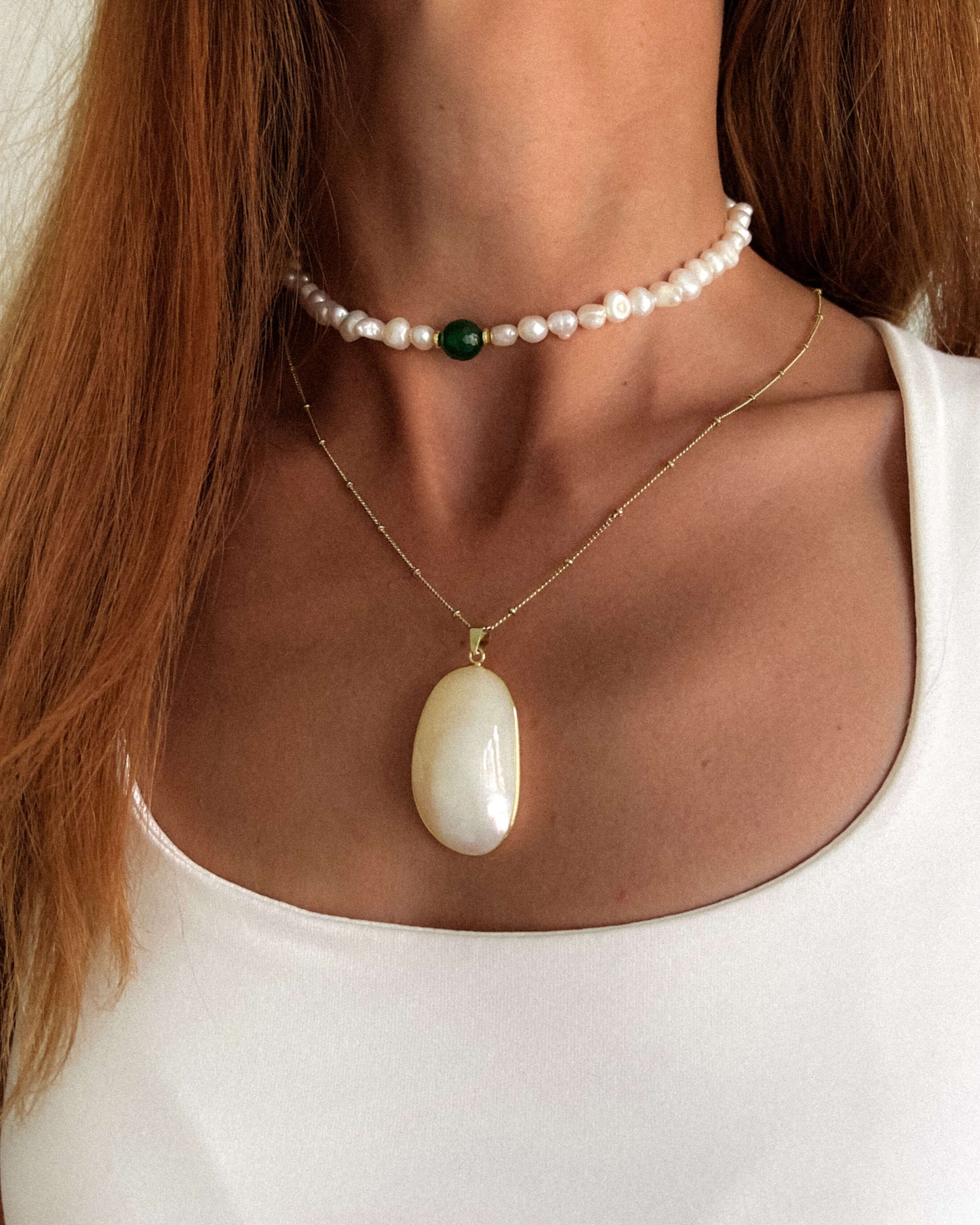 Colier cu pandant din sidef de scoică Love and Stars Jewels