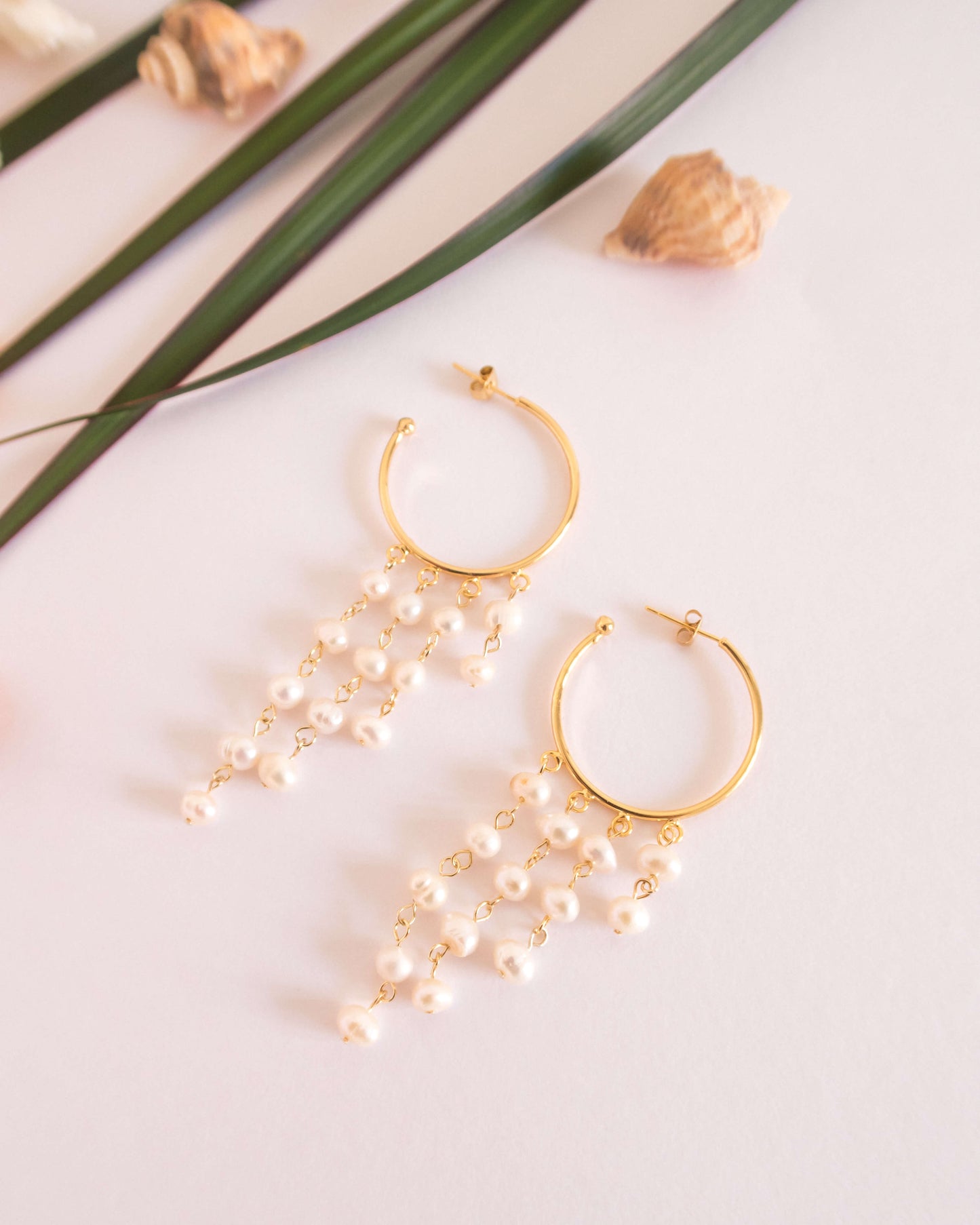 Cercei creole perle Love and Stars Jewels