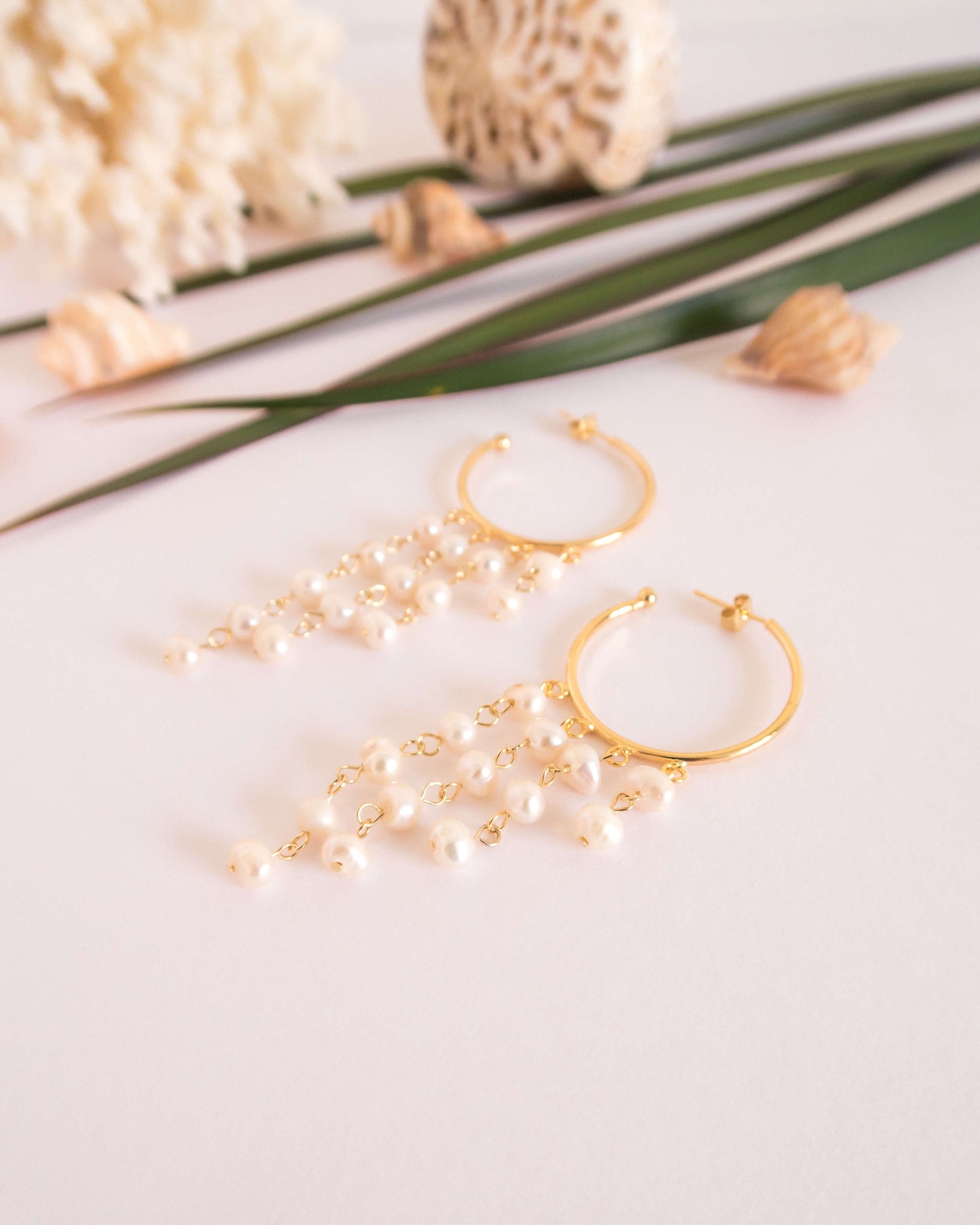 Cercei creole perle Love and Stars Jewels