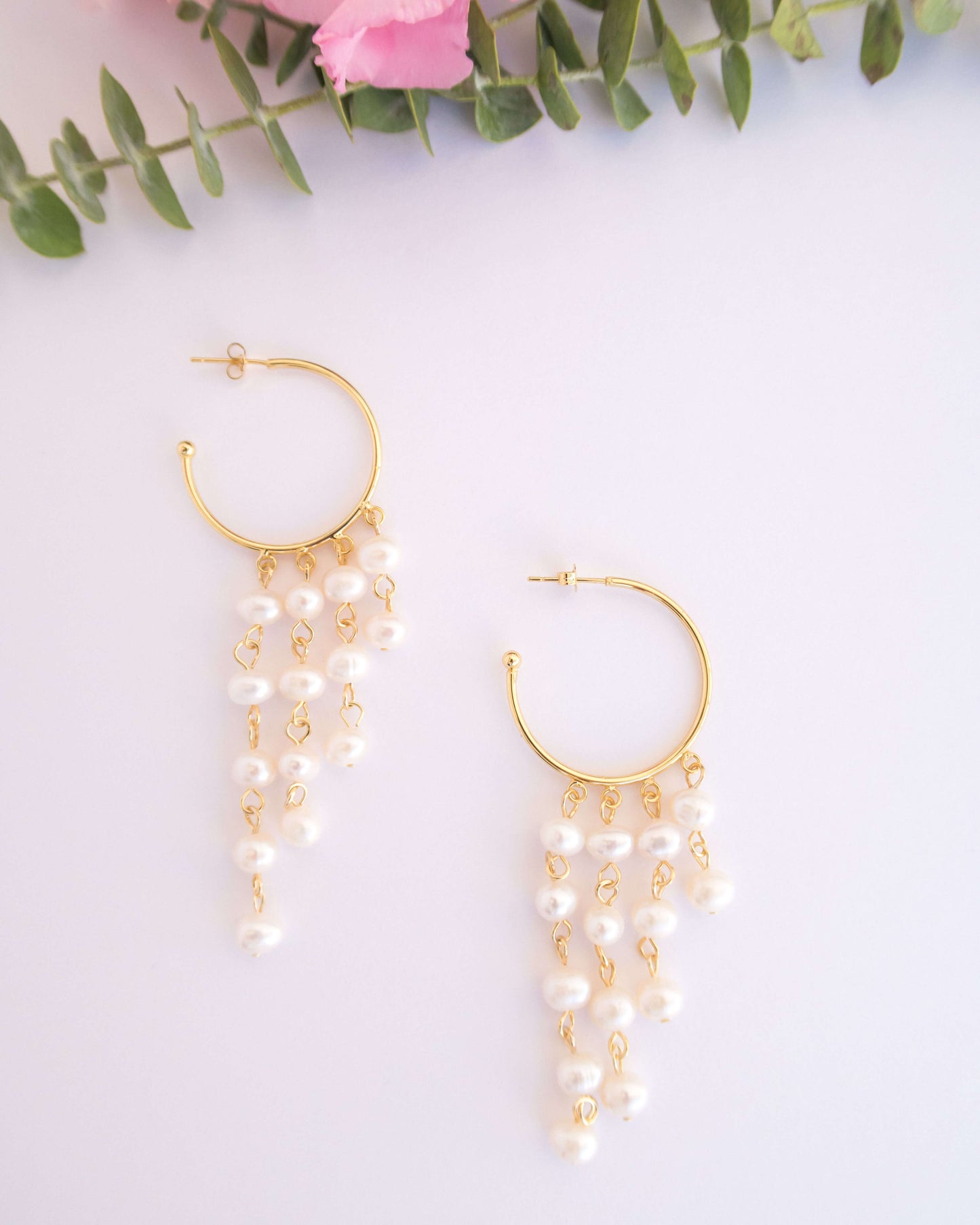 Cercei cu perle naturale Love and Stars Jewels
