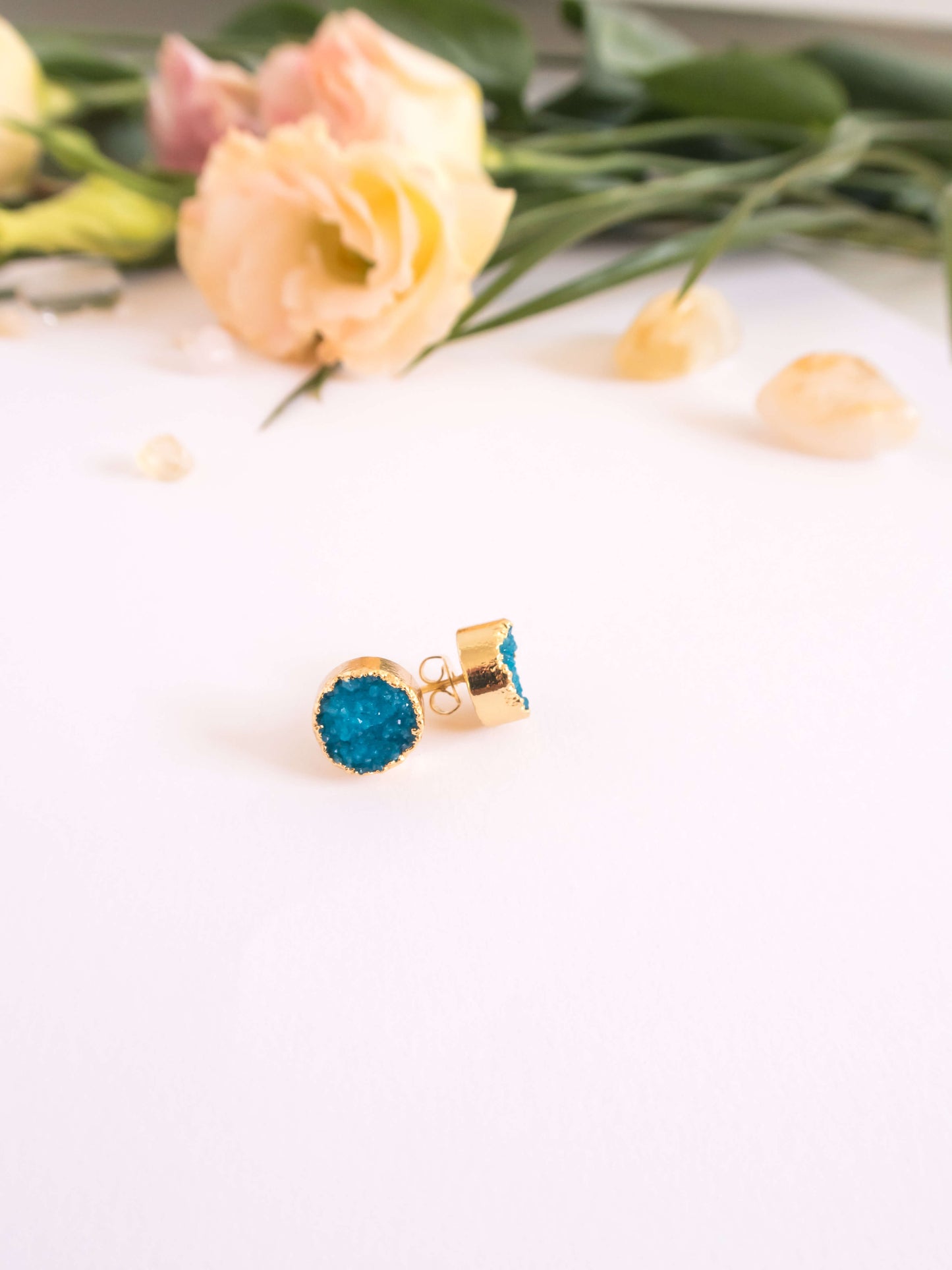 Cercei mici albastri Love and Stars Jewels