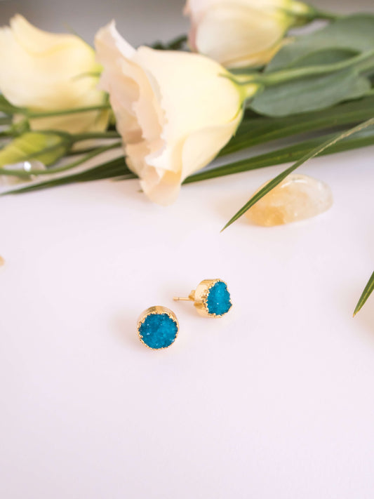 Cercei mici albastri Love and Stars Jewels