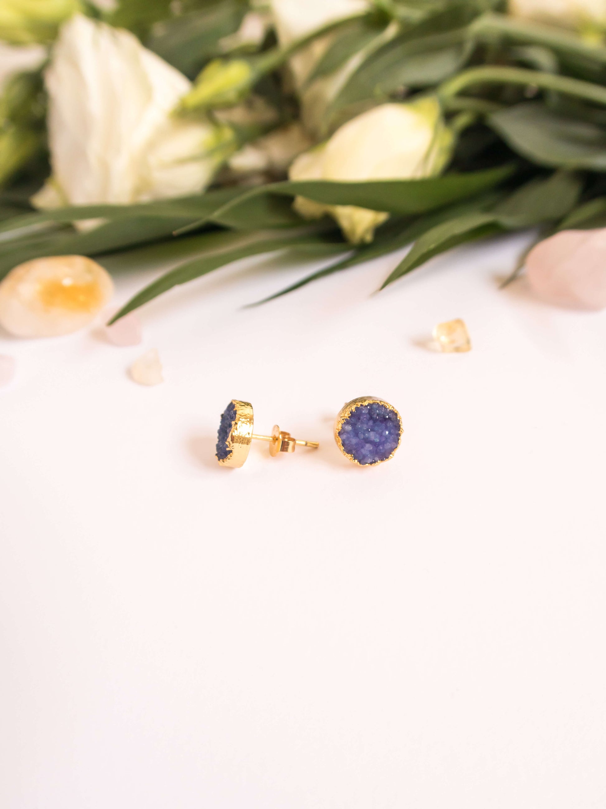 Cercei mici mov Love and Stars Jewels