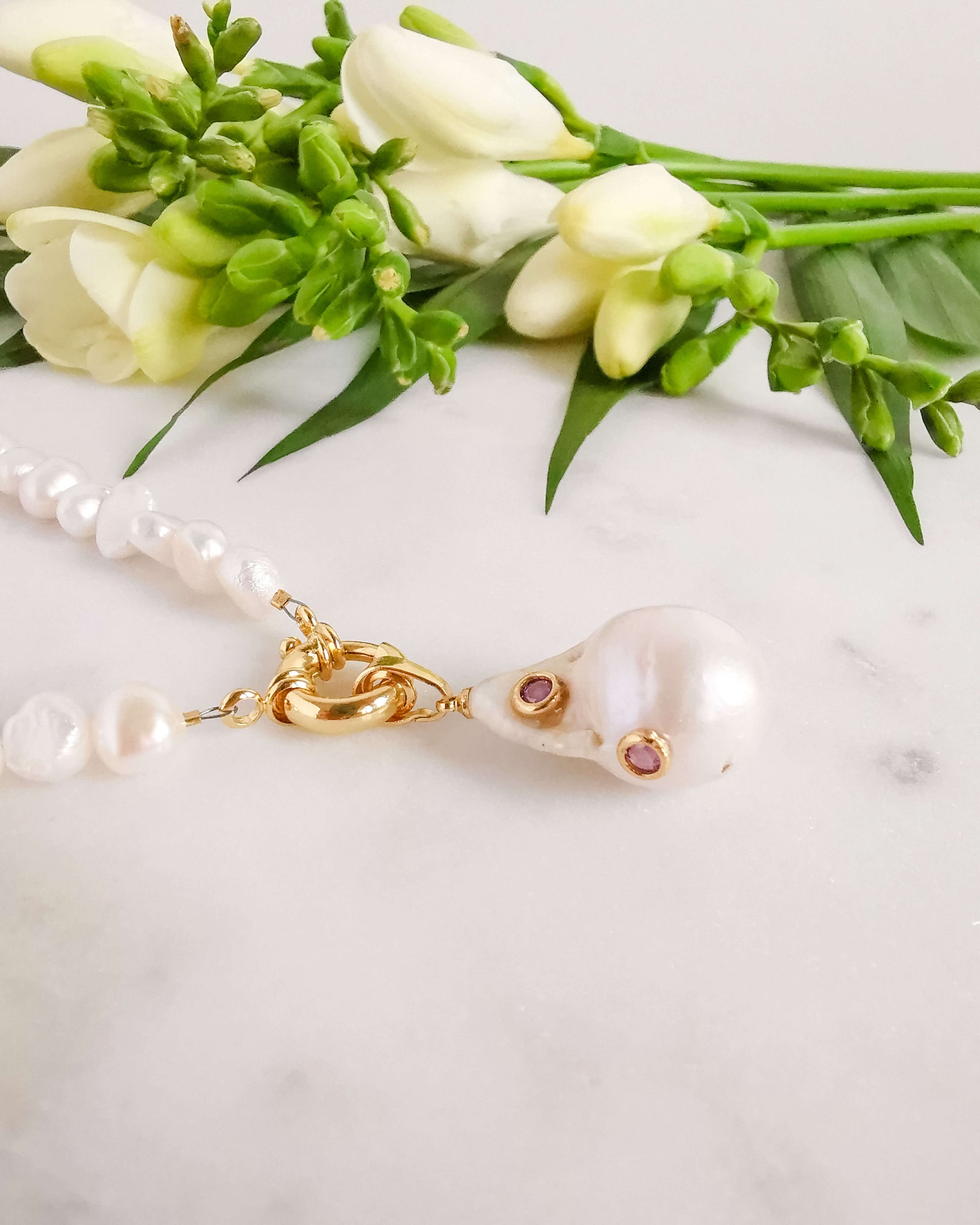 Colier perle naturale pandant perla baroc Love and Stars Jewels