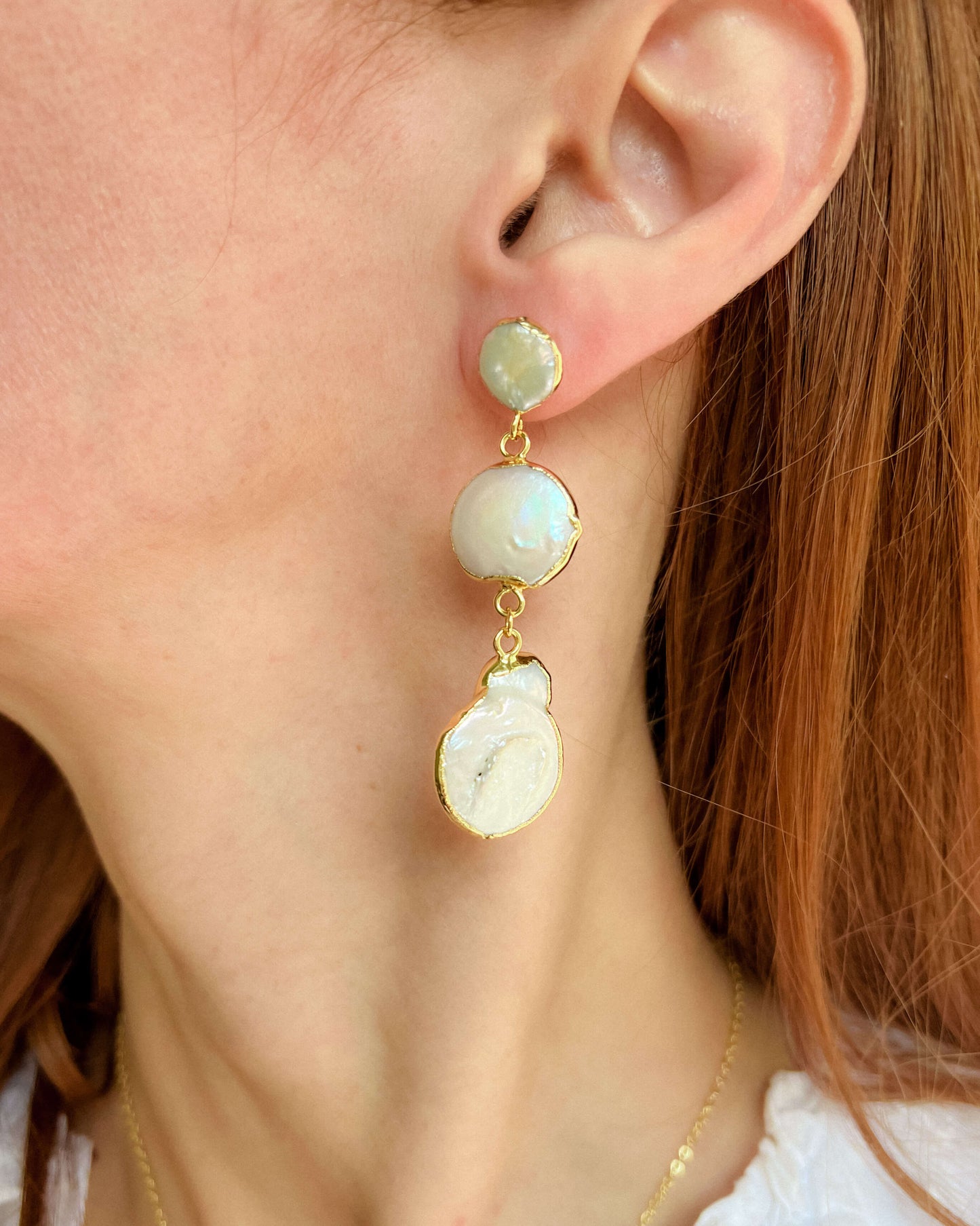 Cercei din perle naturale Love and Stars Jewels