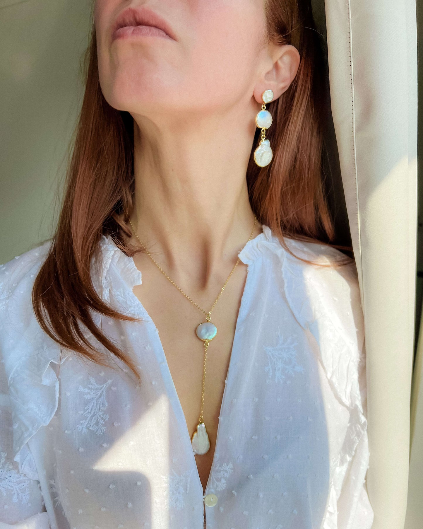 Cercei din perle naturale Love and Stars Jewels