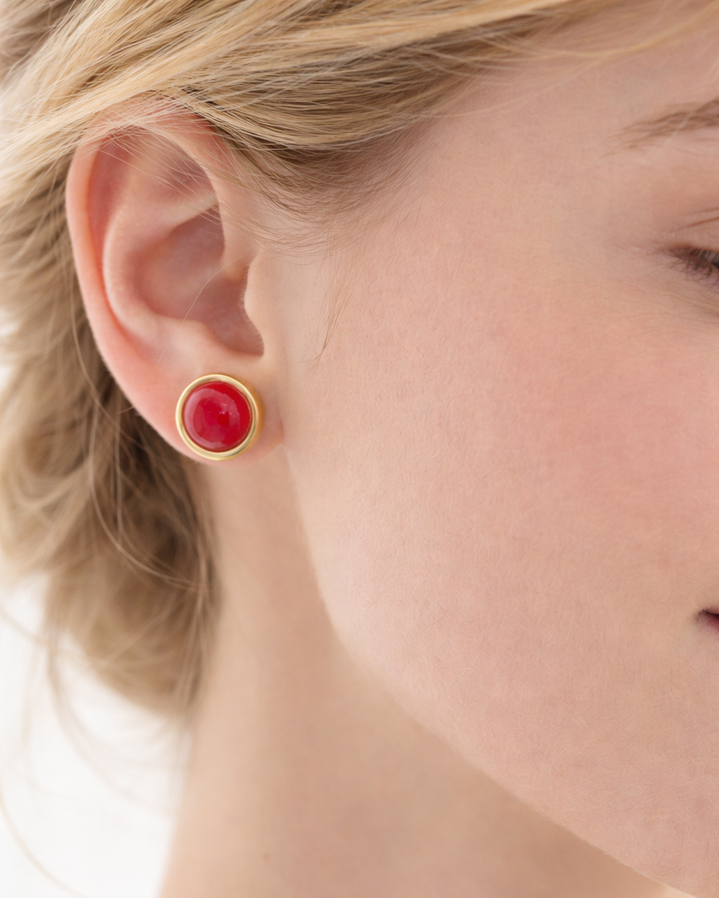 Cercei mici coral roșu INAYA