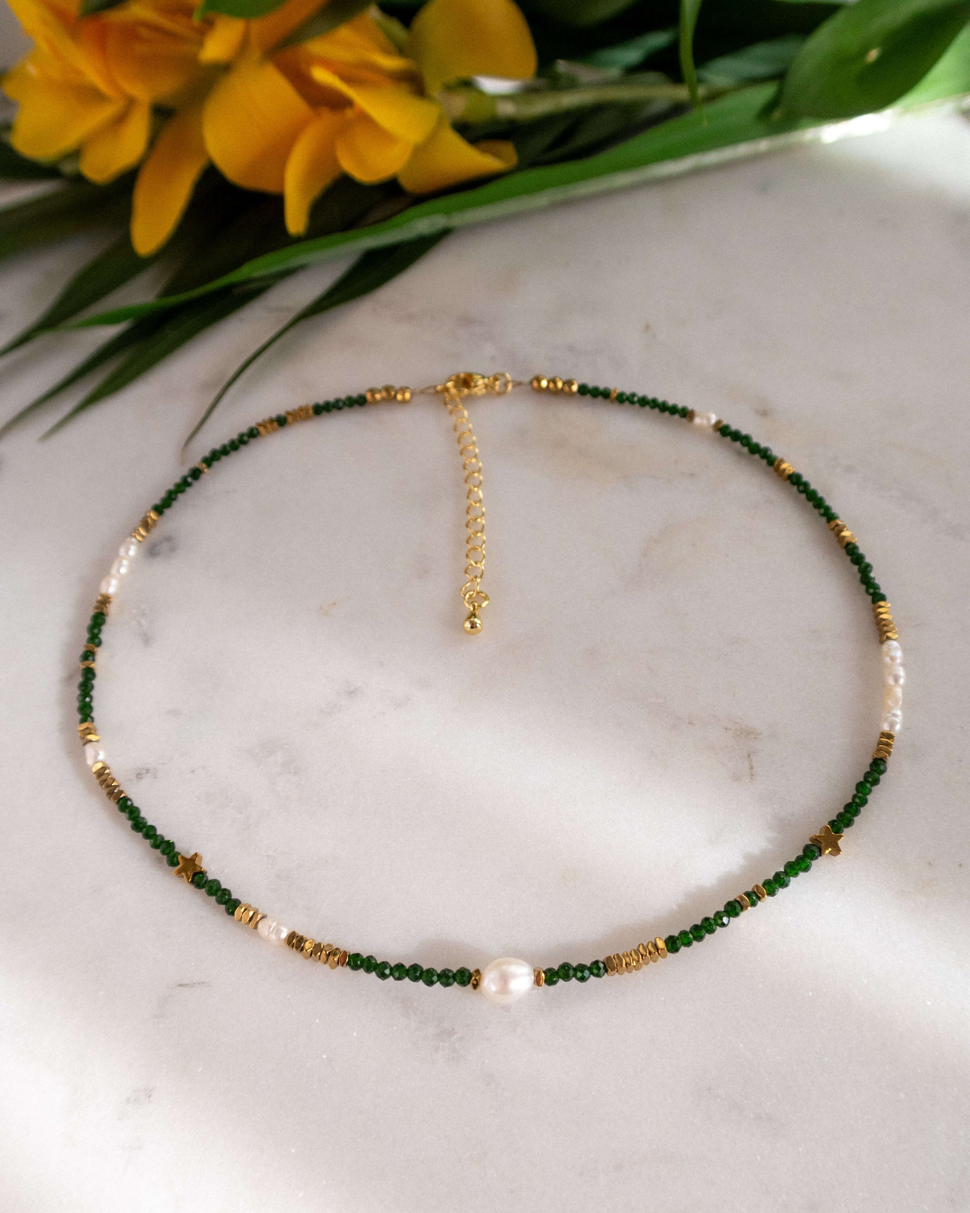 Colier pietricele mici verzi Love and Stars Jewels