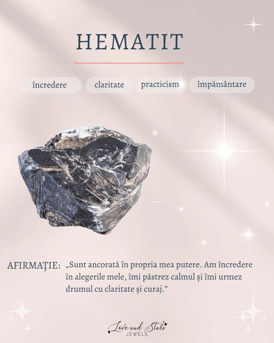 Proprietati spirituale hematit Love and Stars Jewels